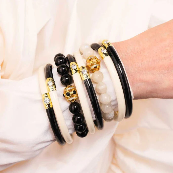 Black/Ivory Yin & Yang All Weather Bangles® (AWB®)