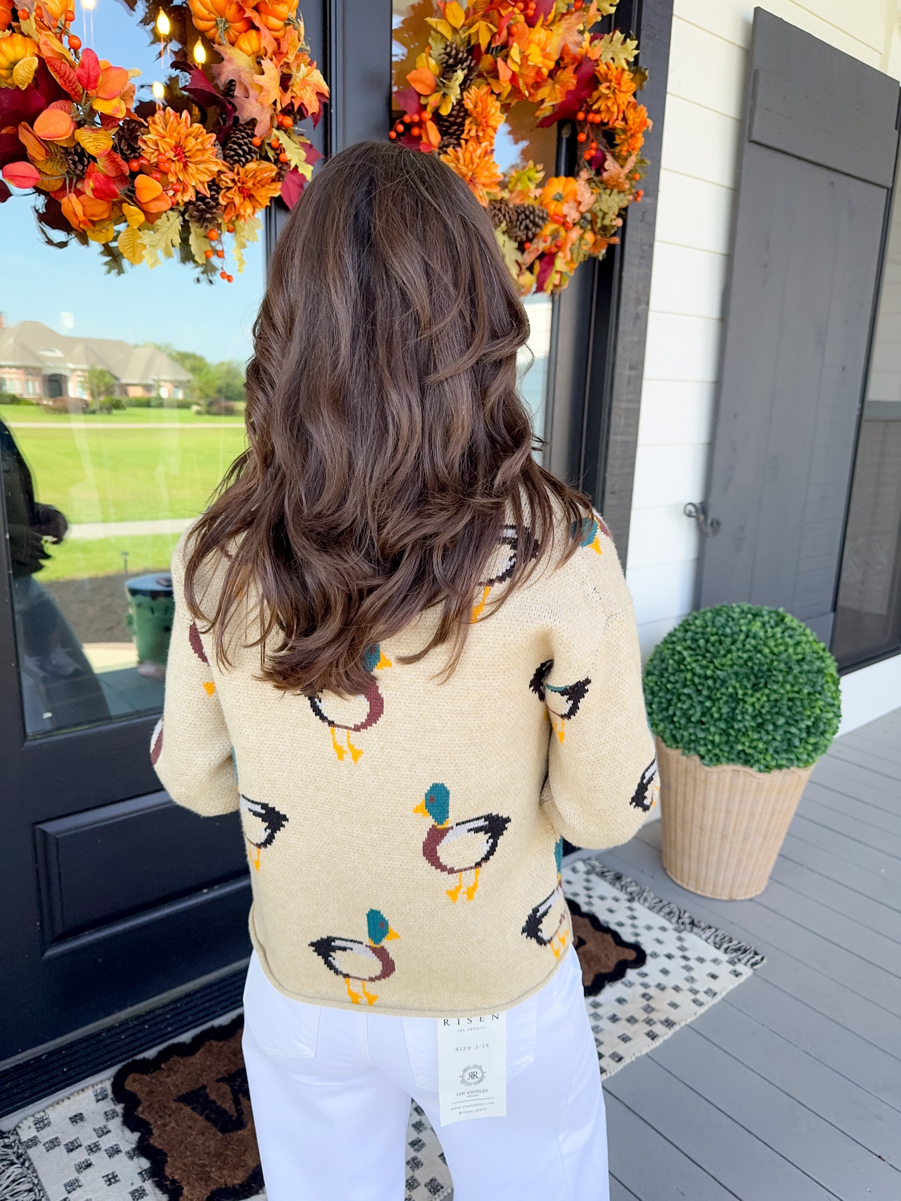 Duck Graphic Button Up Cardigan