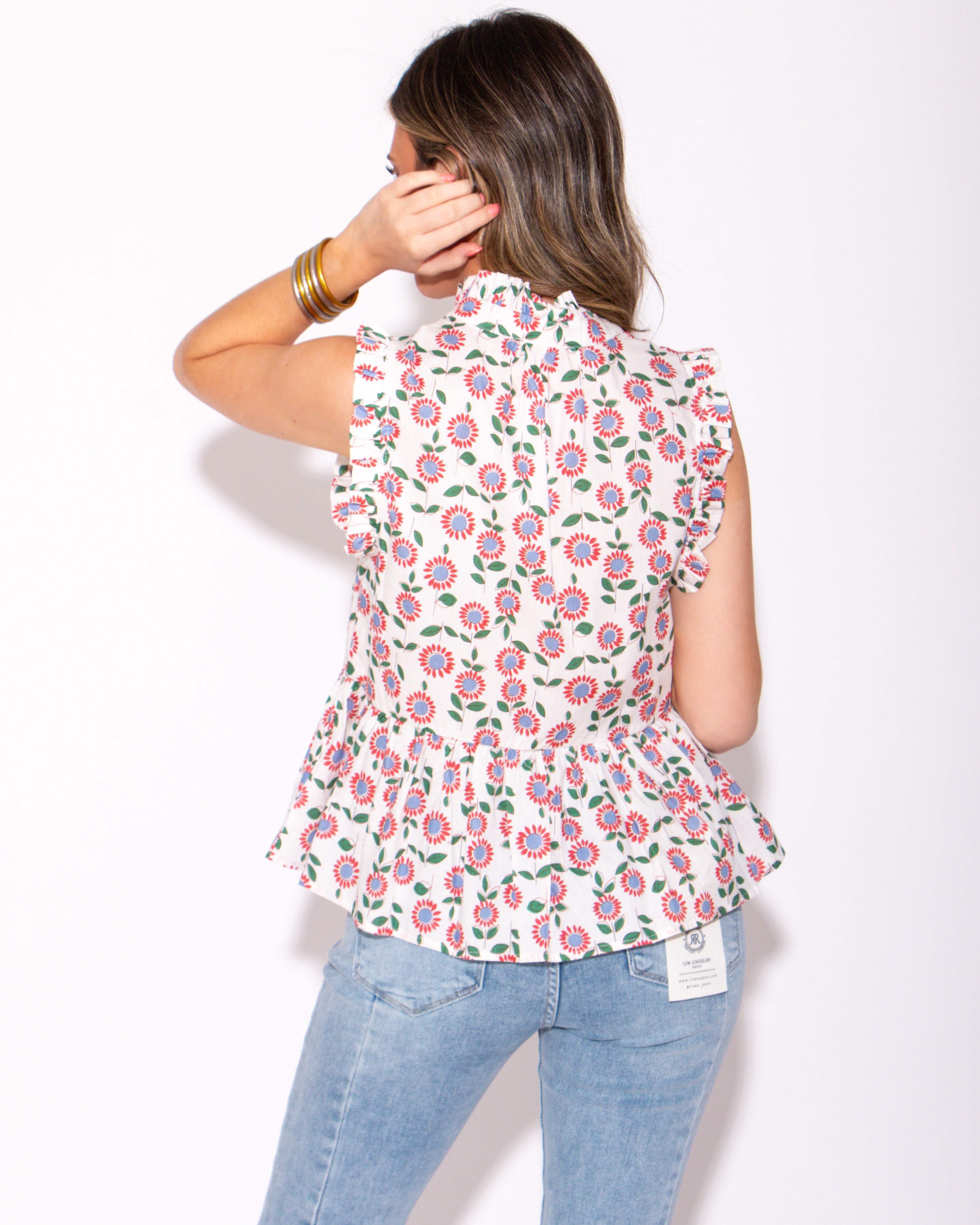 Peplum Petals High Neck Top