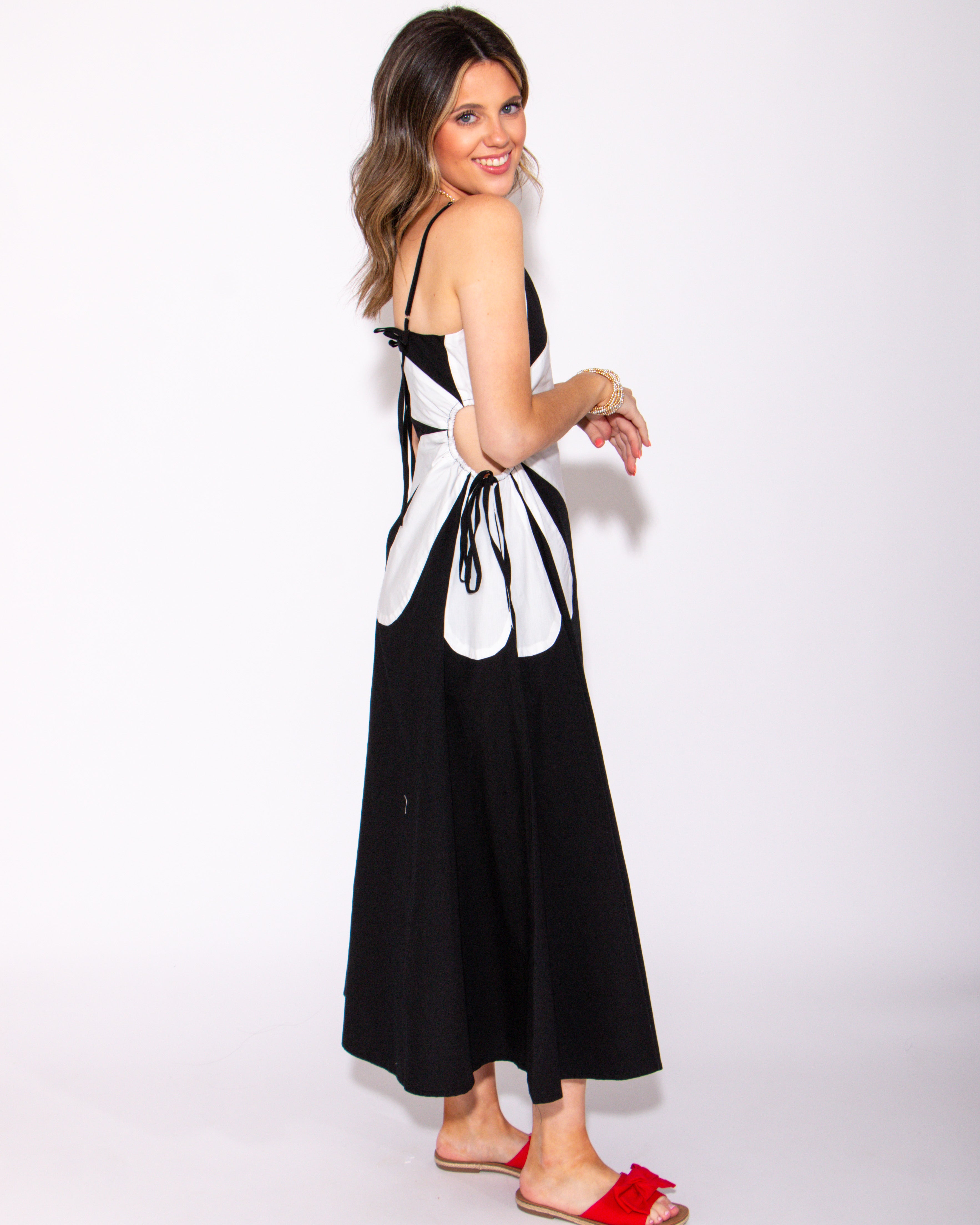 Petal Cut out Midi Dress