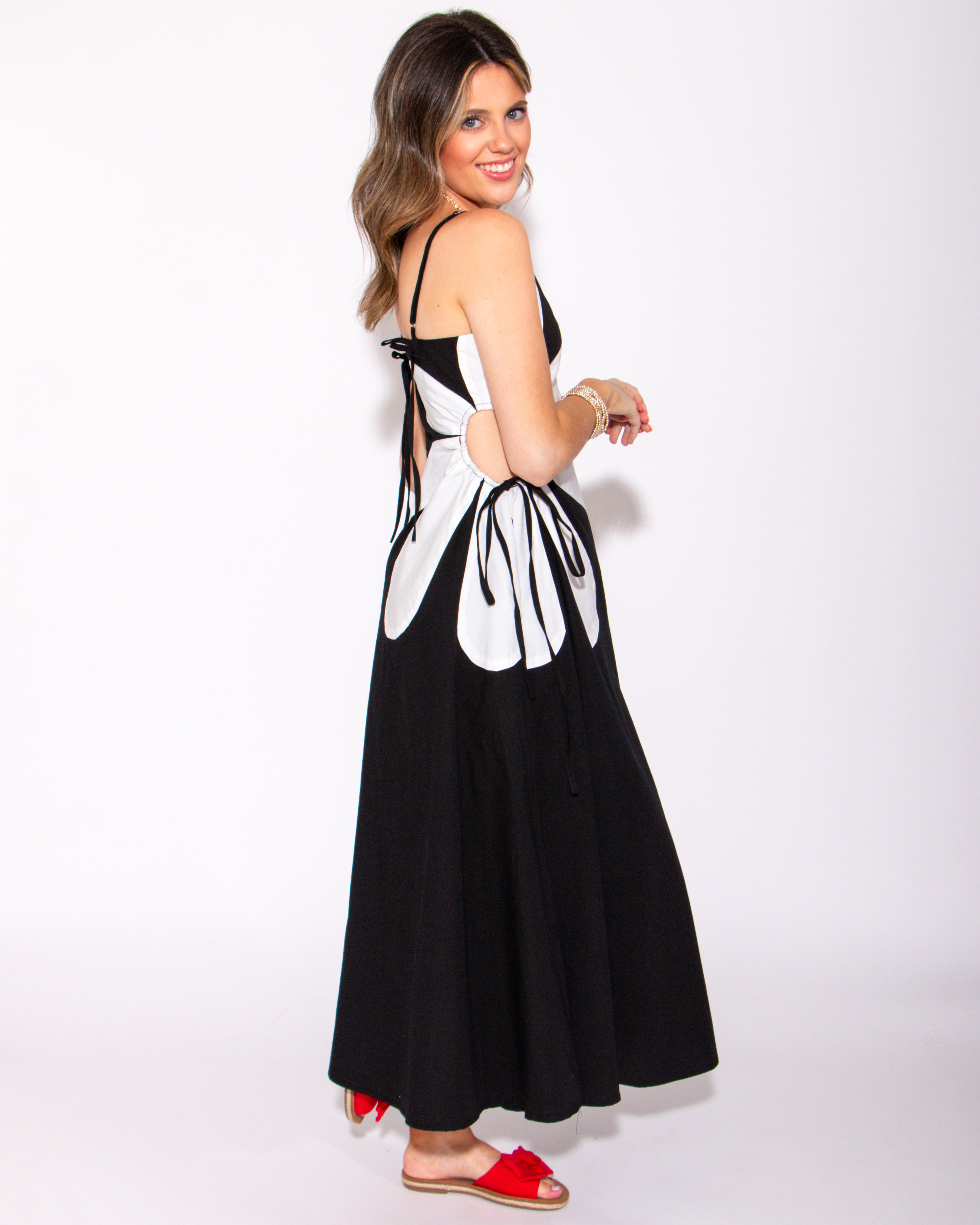 Petal Cut out Midi Dress