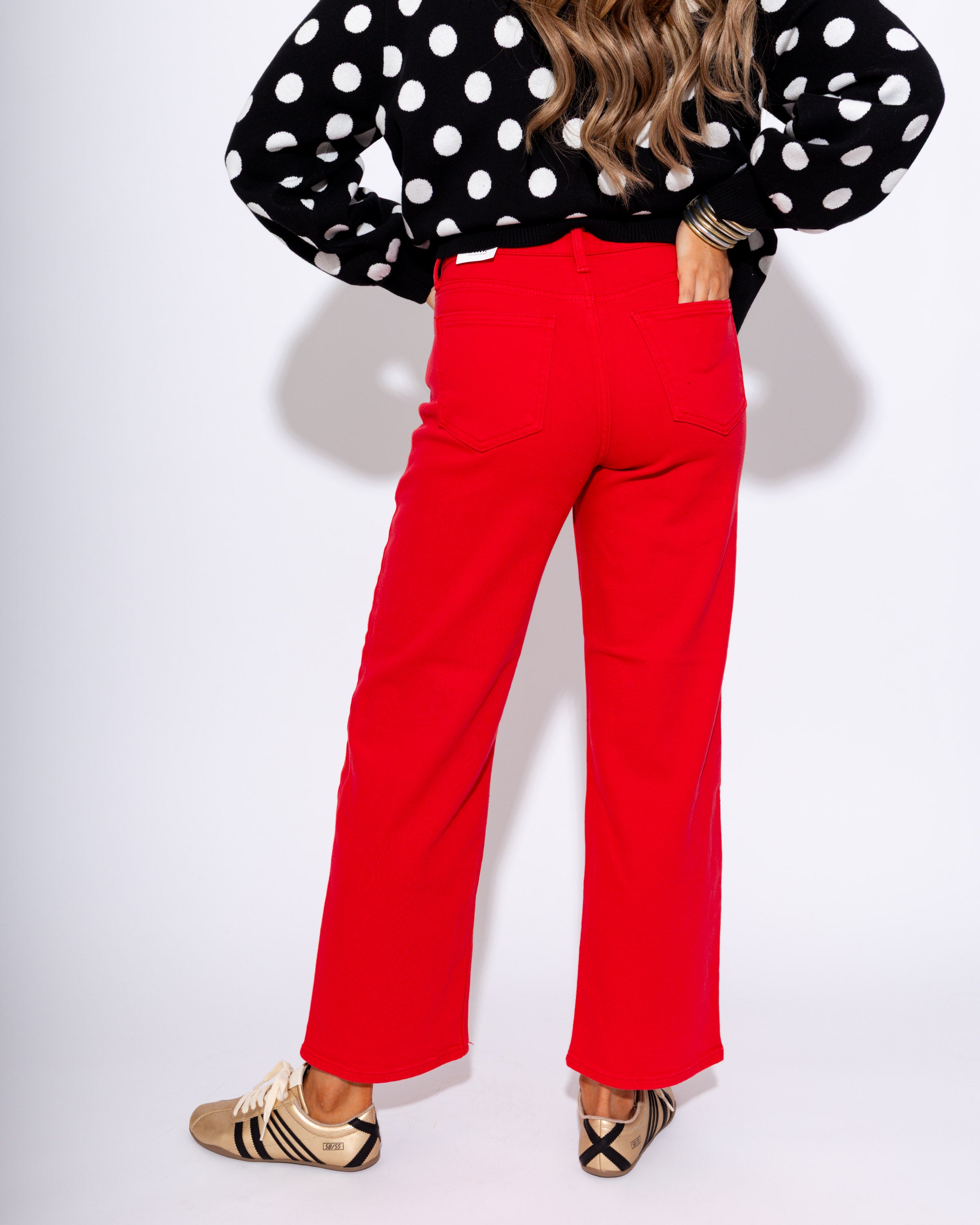 Straight Leg Pant in Red