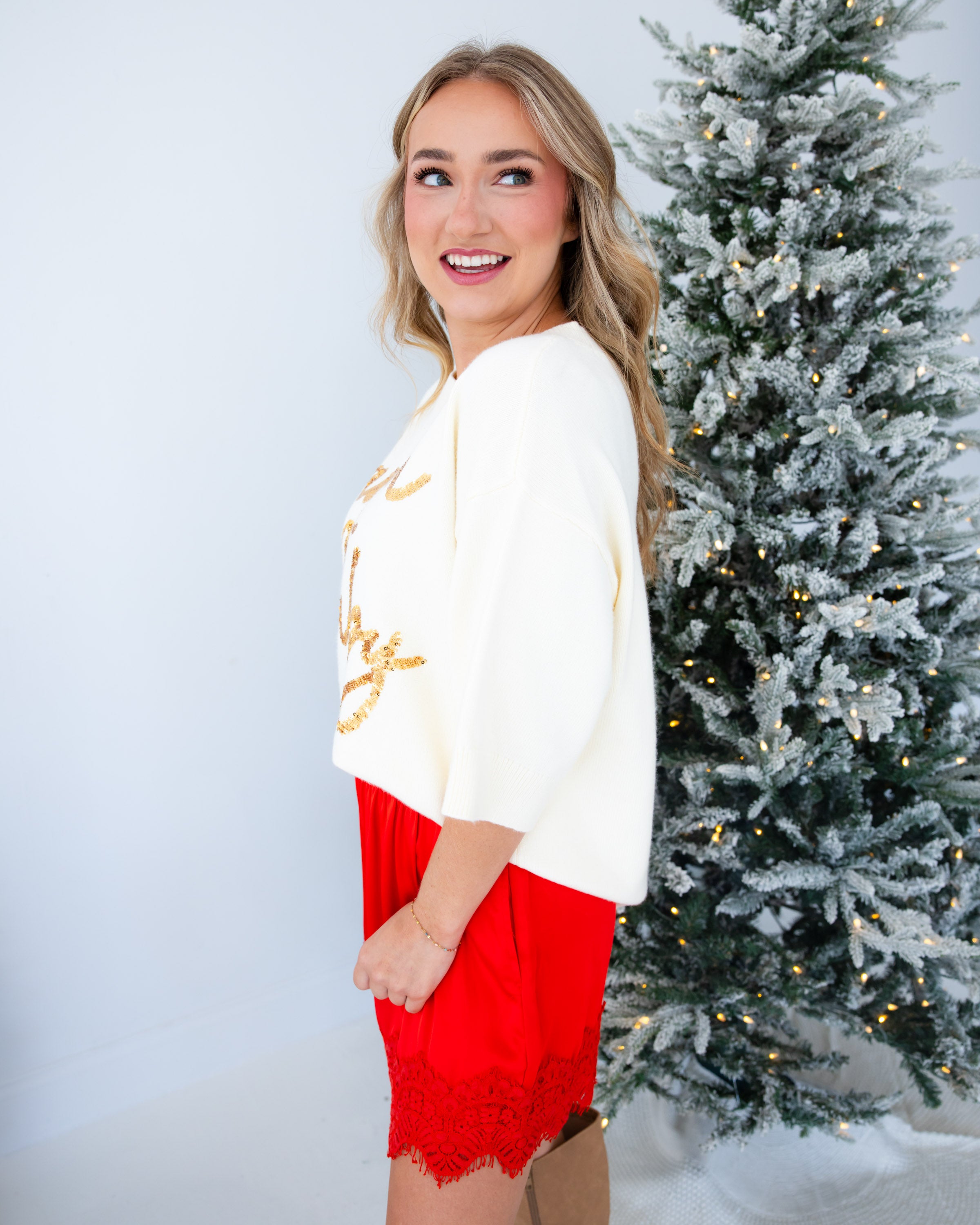 Santa Baby Sequin Sweater Top