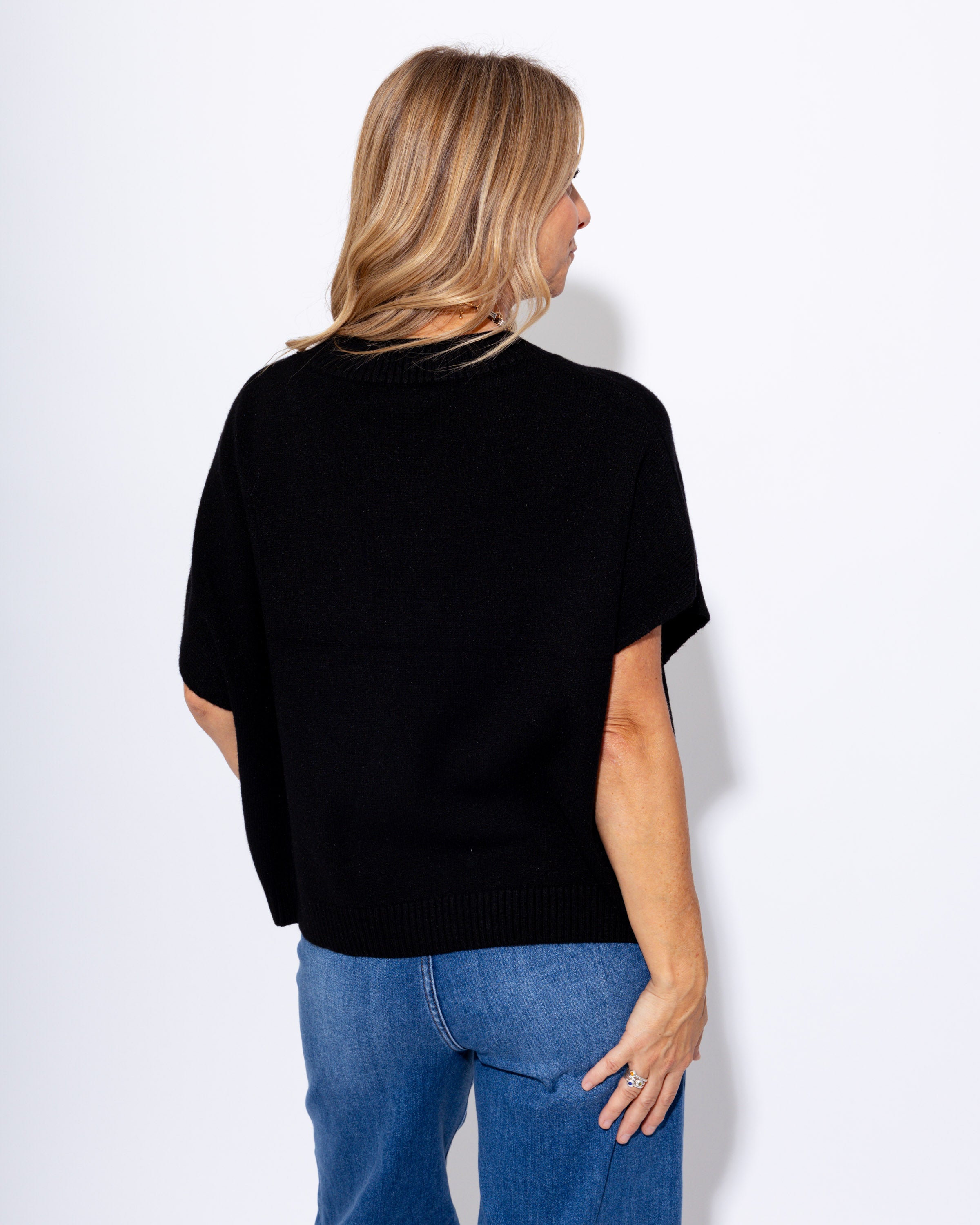 Dropped Shoulder Ribbed Sweater Top