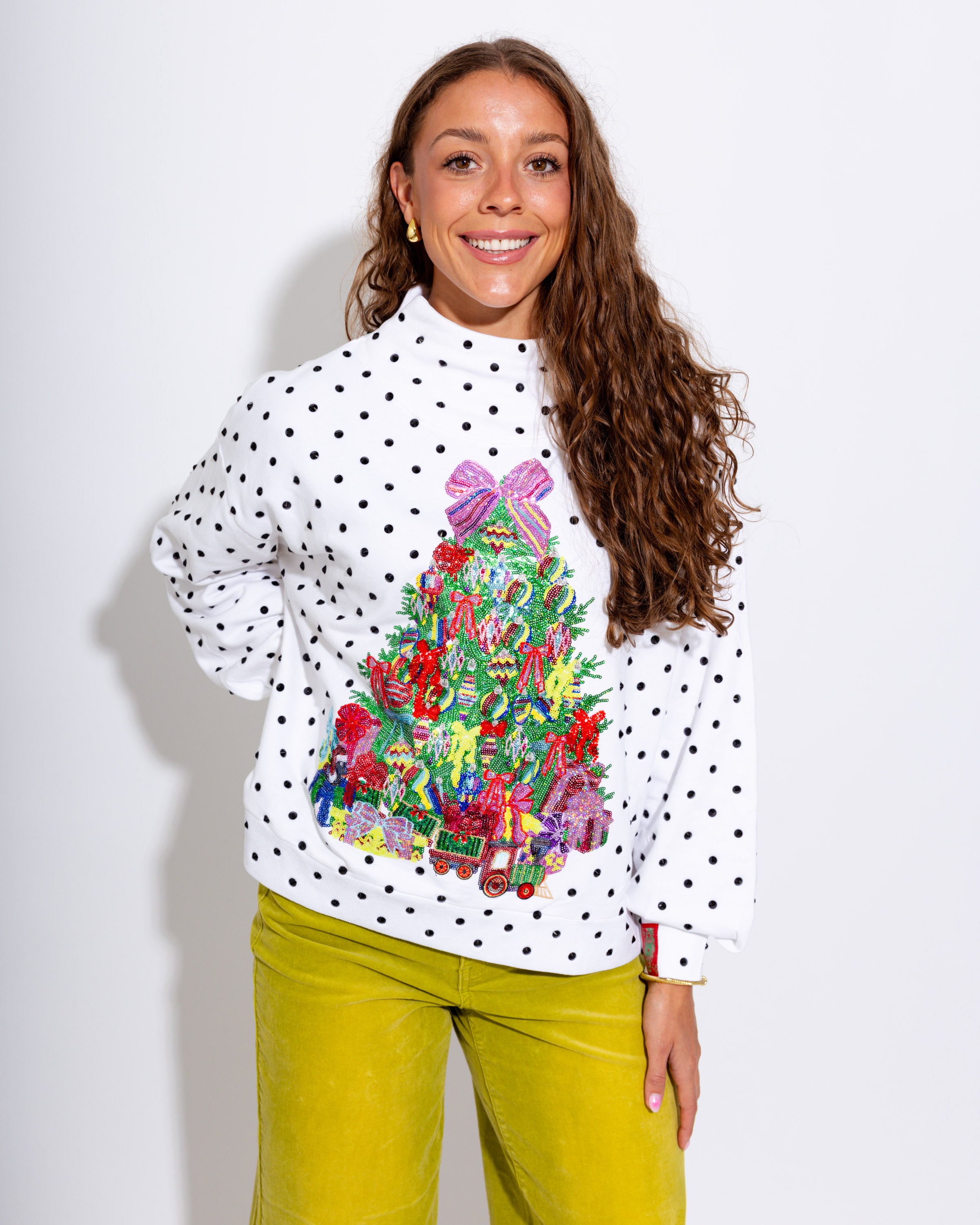 Polka Dot Multi Christmas Tree Sweatshirt