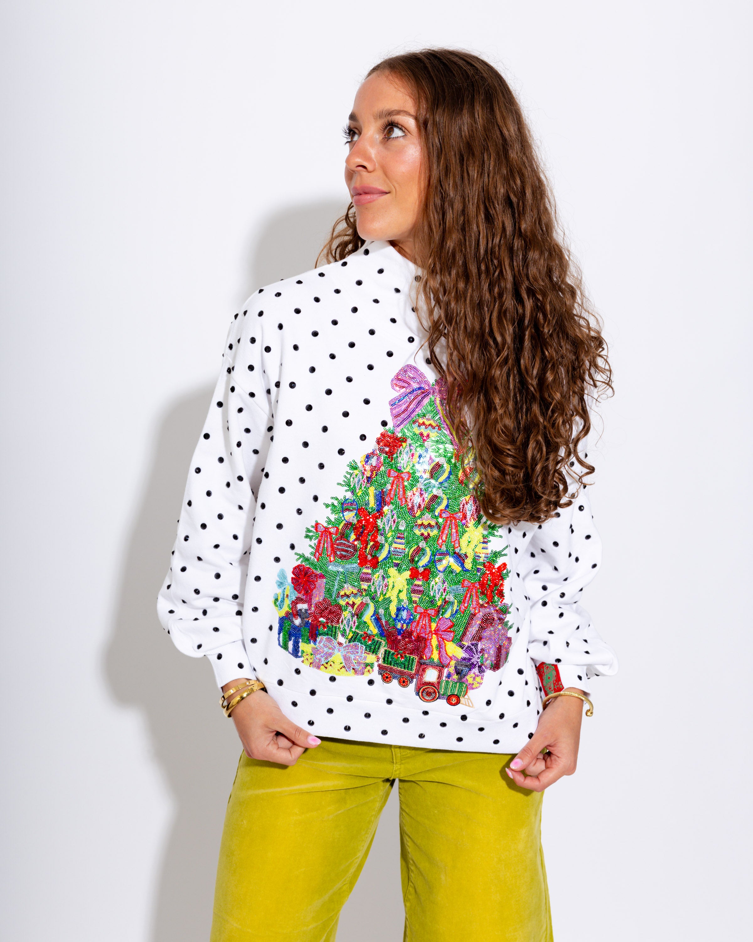 Polka Dot Multi Christmas Tree Sweatshirt
