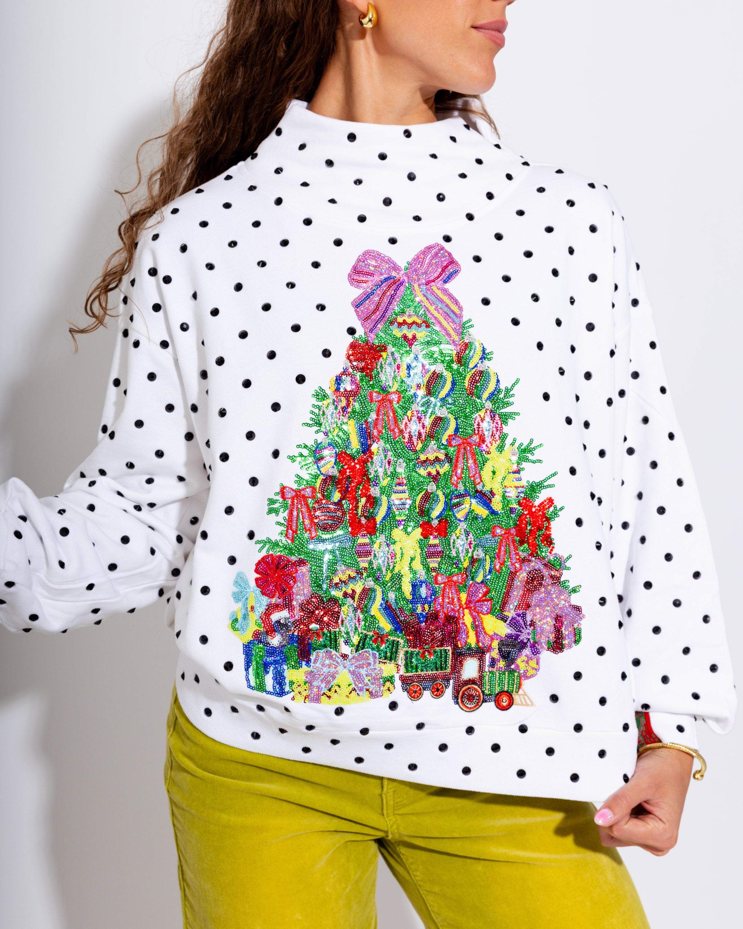 Polka Dot Multi Christmas Tree Sweatshirt