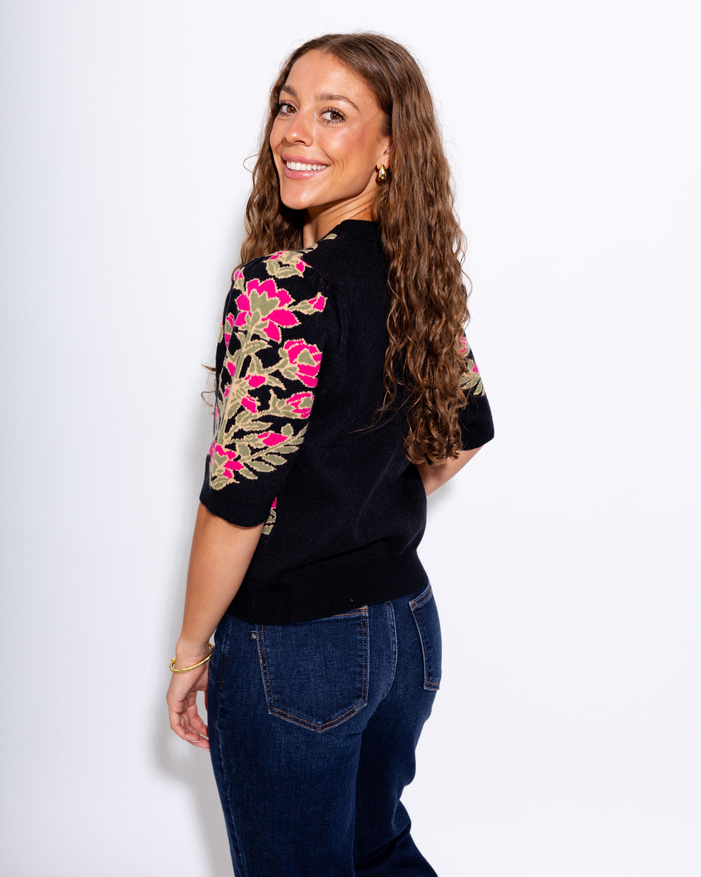 Floral Sweater in Black