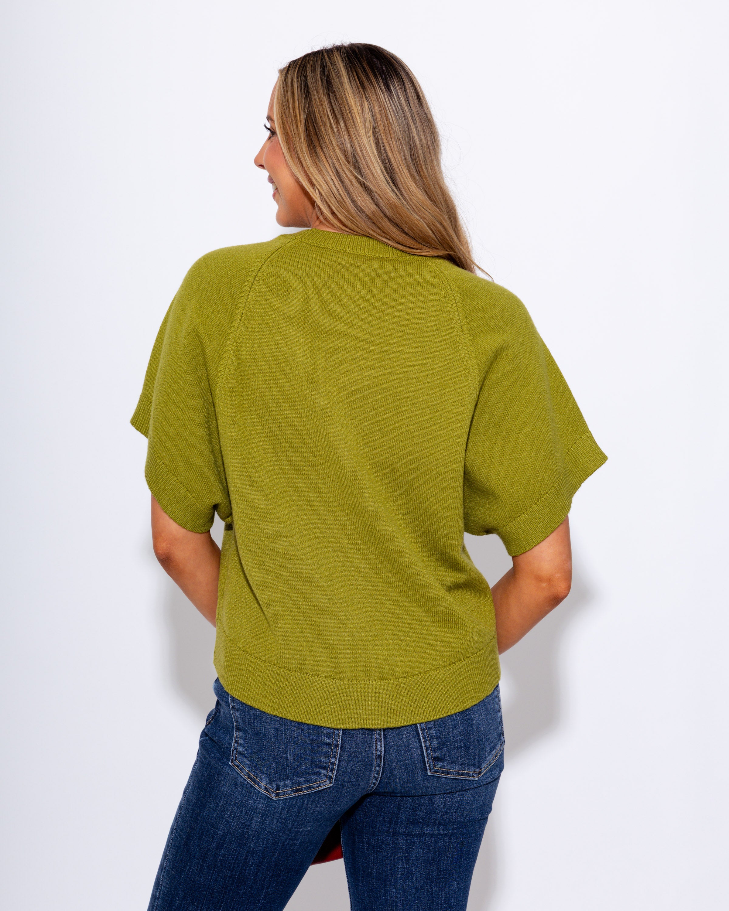 Ribbed Dolman Sleeve Top in Olive