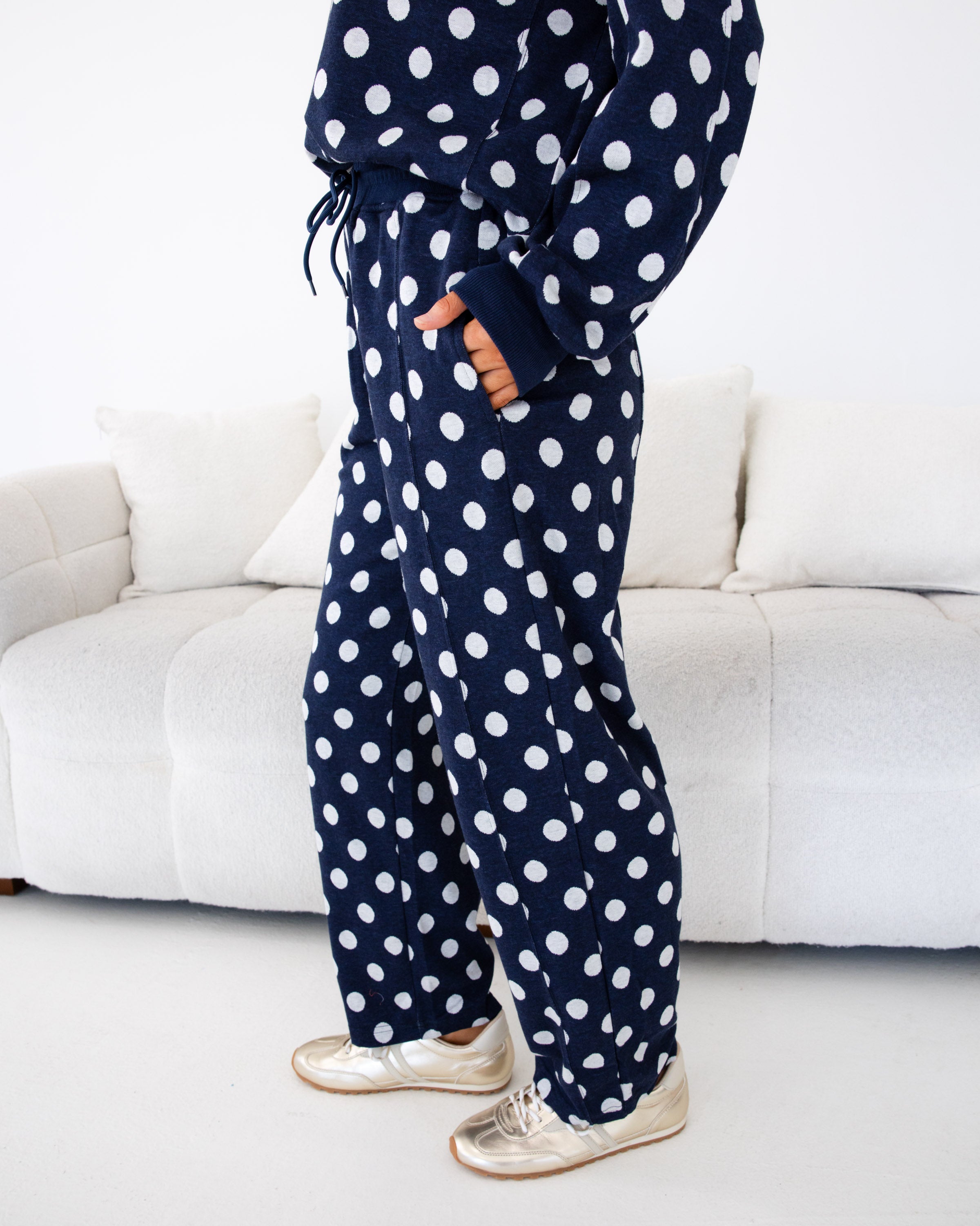 Navy Polka Dot Comfort Set