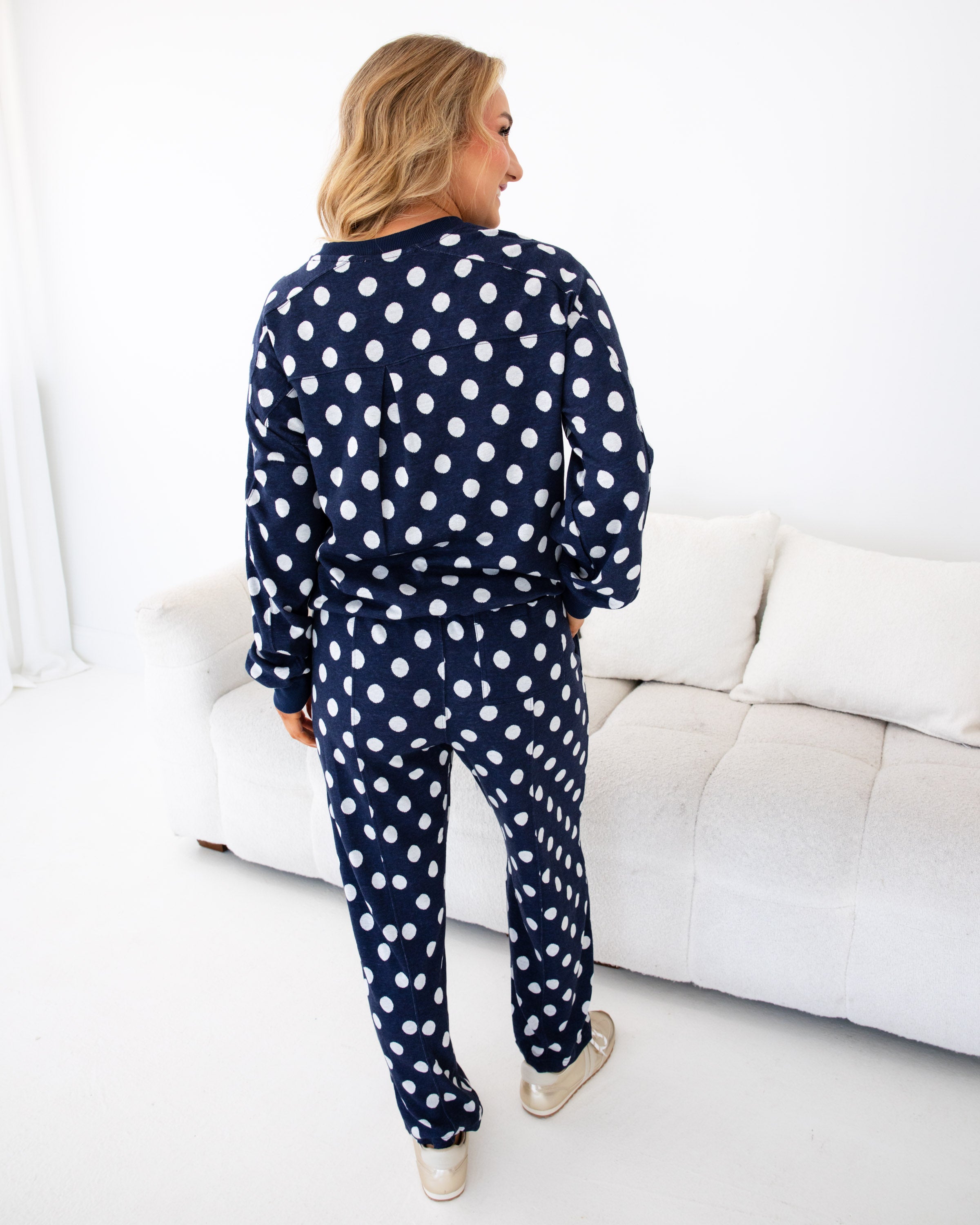 Navy Polka Dot Comfort Set