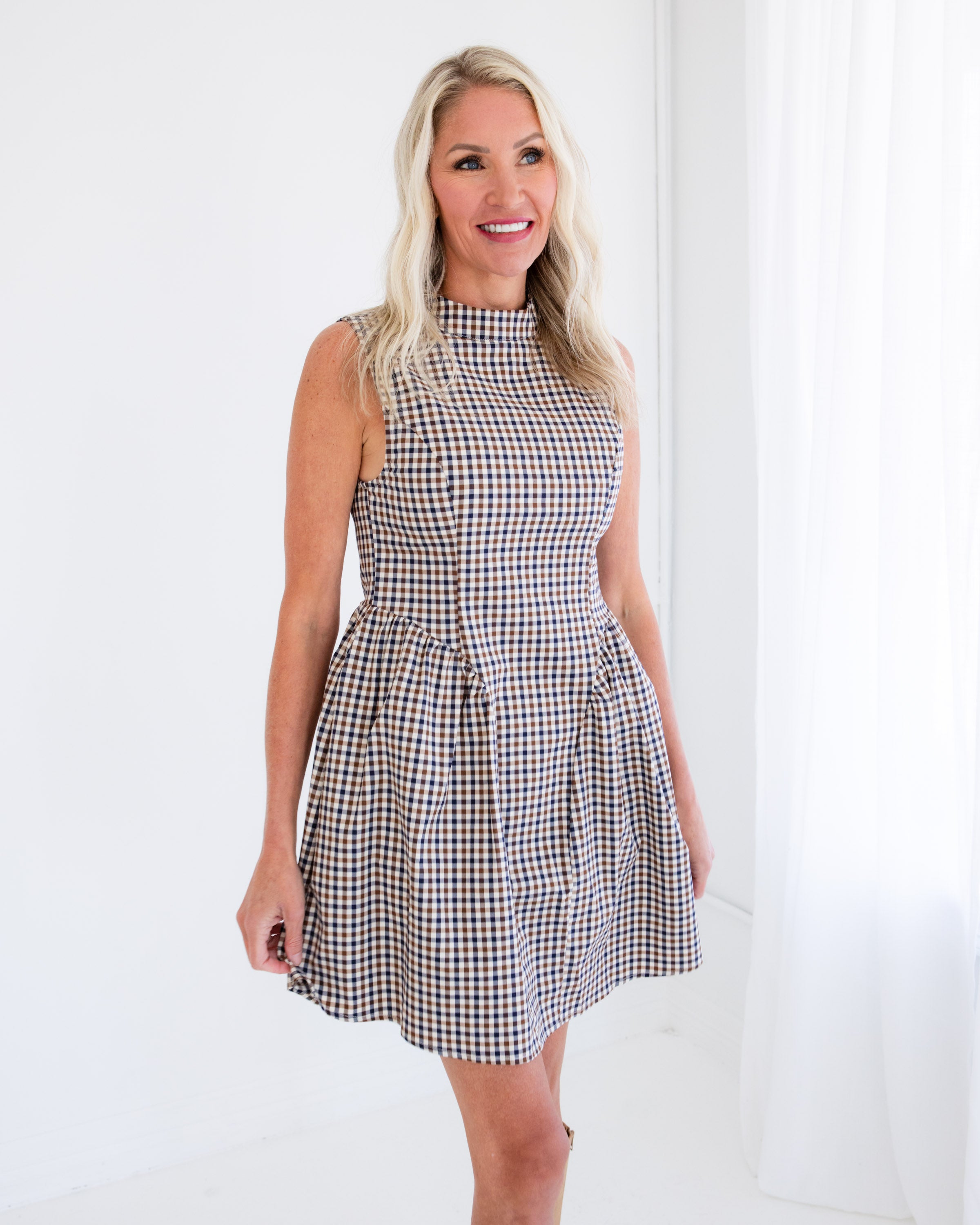 Sleeveless Gingham Mini