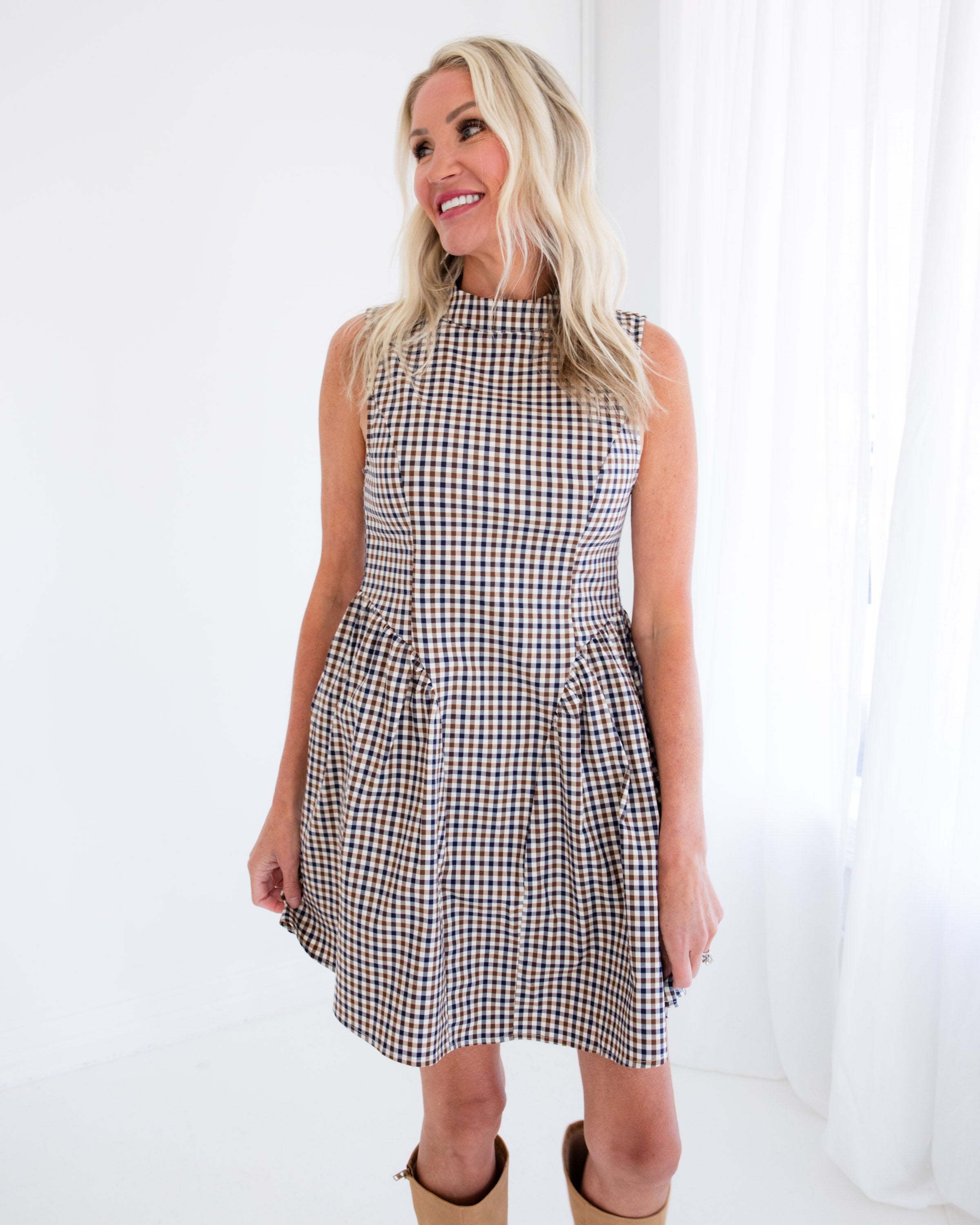 Sleeveless Gingham Mini