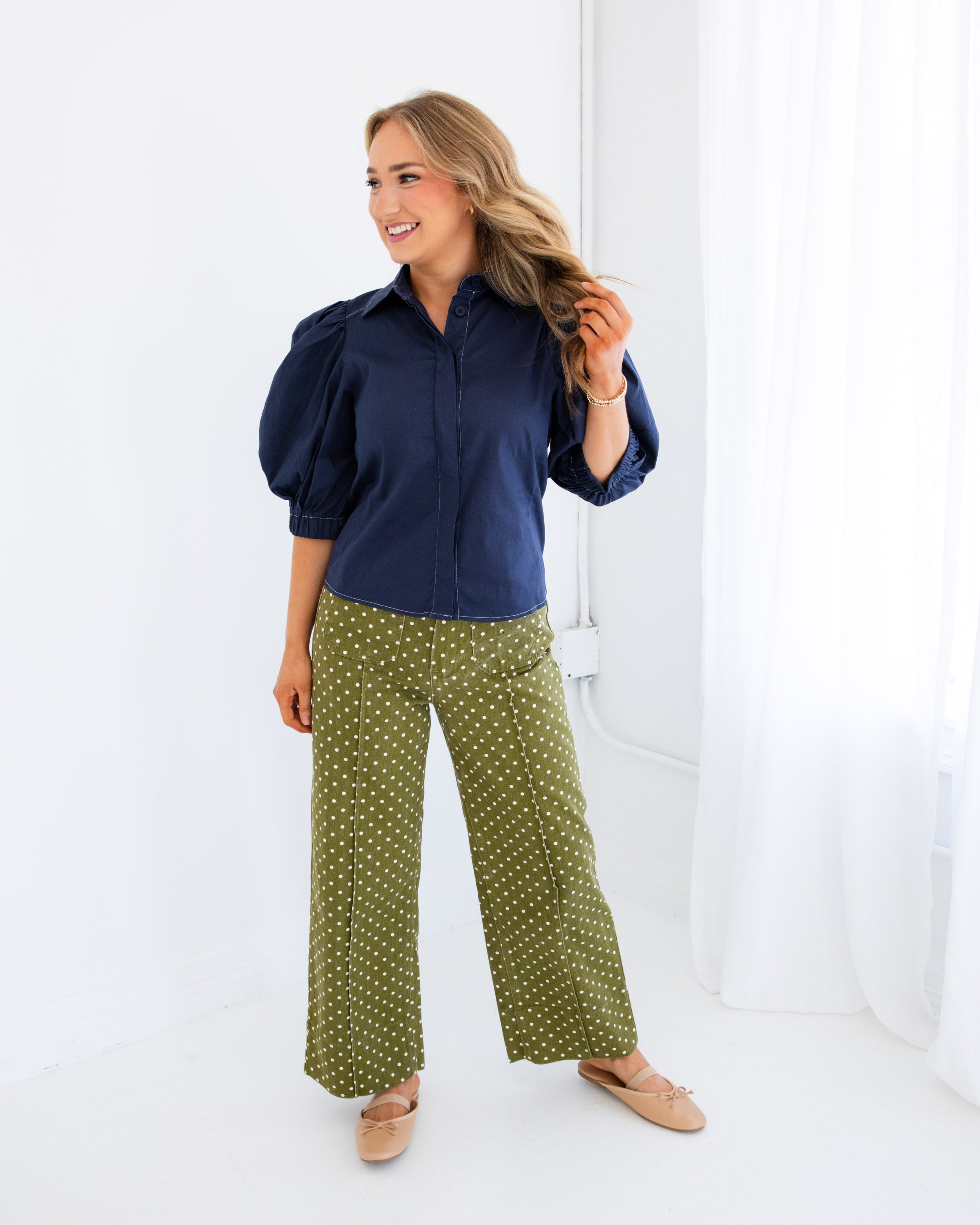 Classic Polka Dot Ankle Pants
