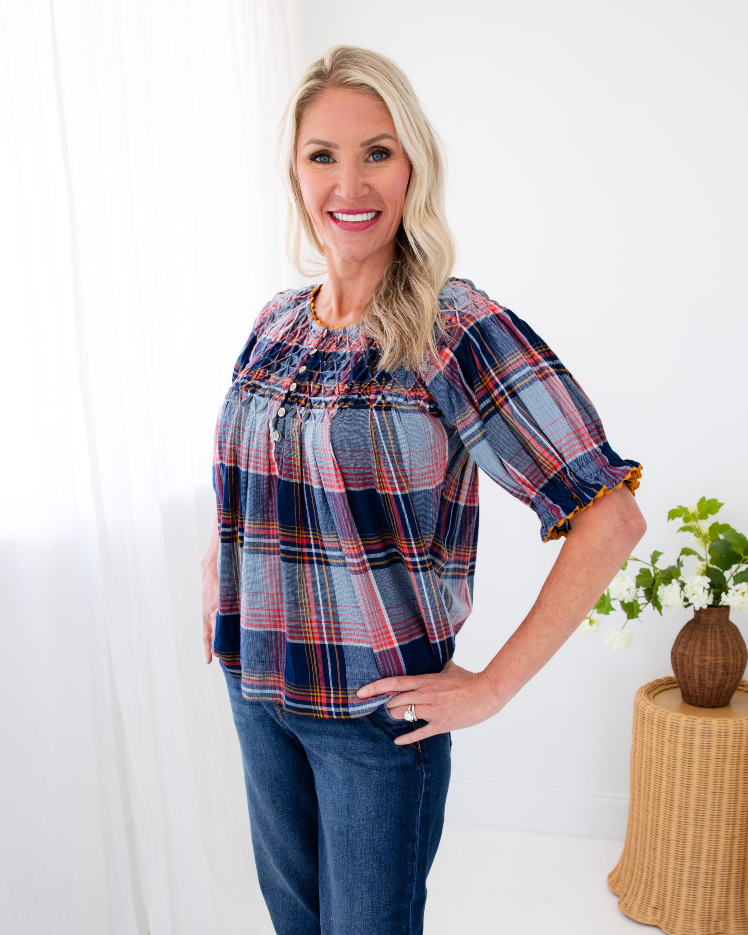 Ivy Jane | Smocked Neck Top