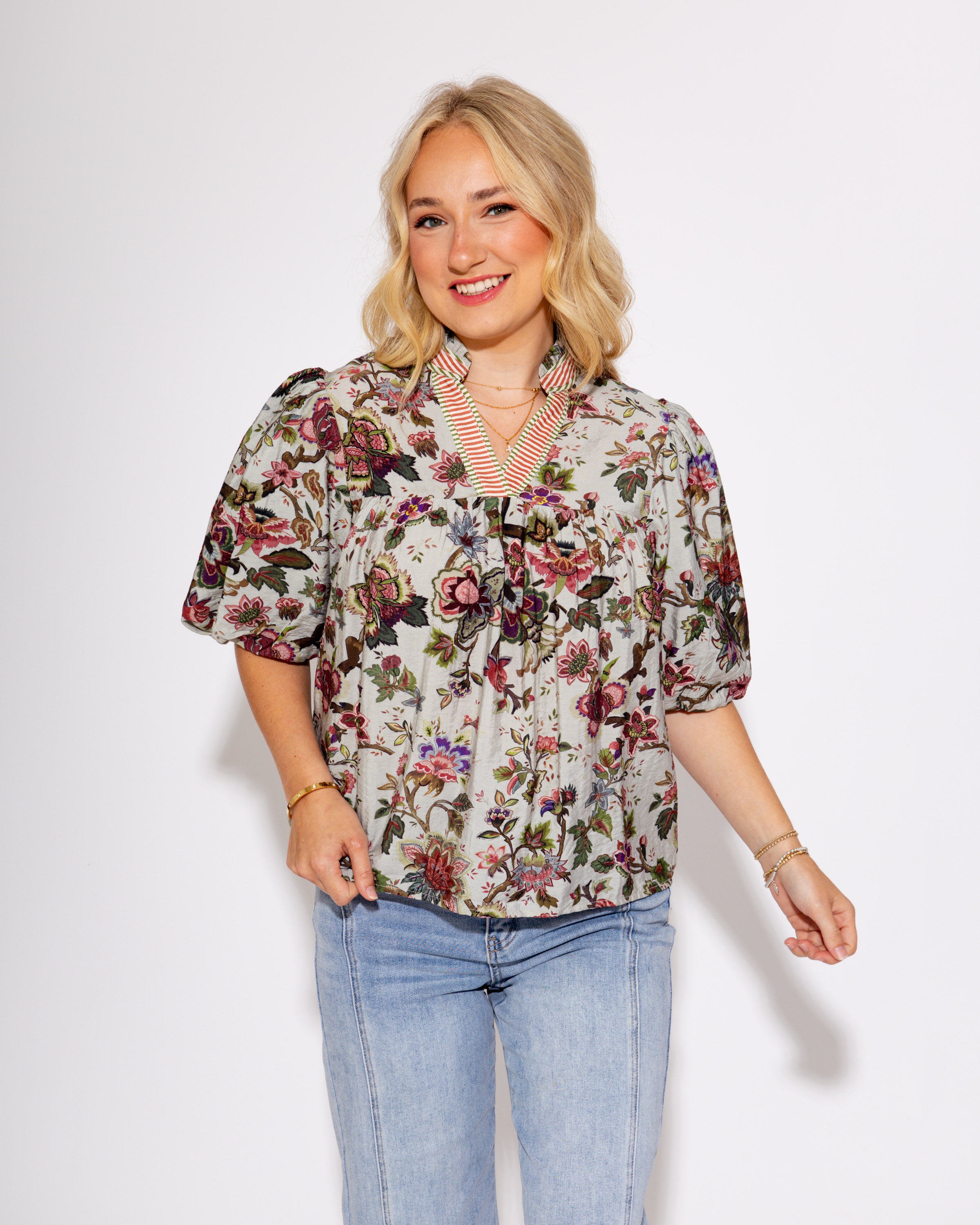 THML | Puff Sleeve Floral Top