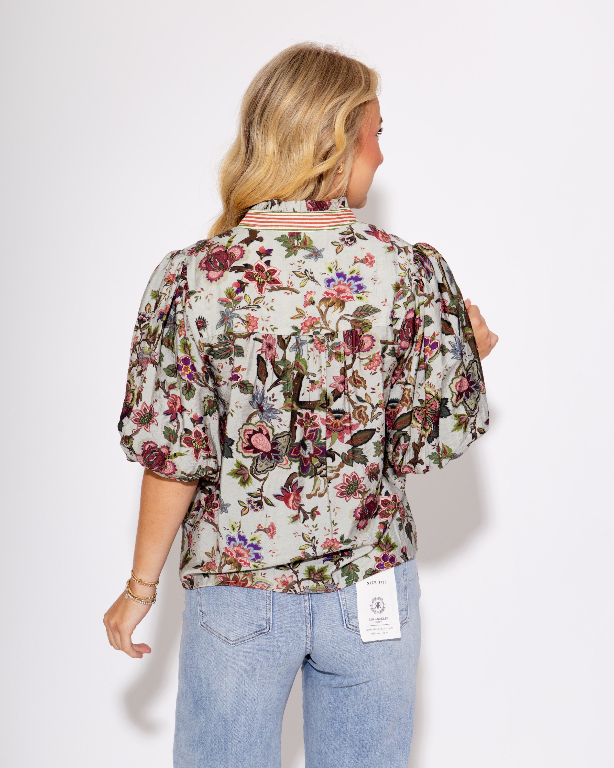 THML | Puff Sleeve Floral Top