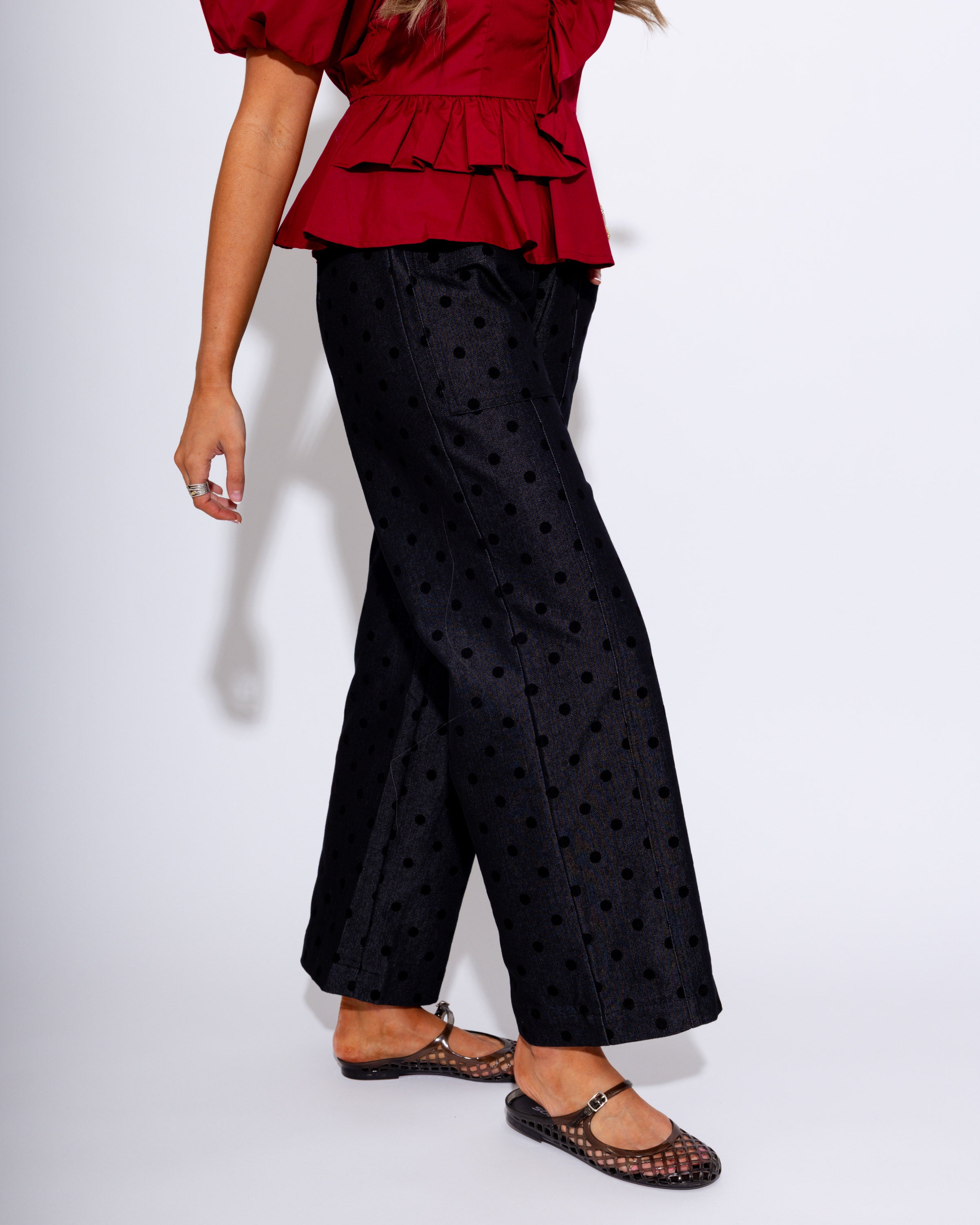 Classic Dot Wide-Leg Pants