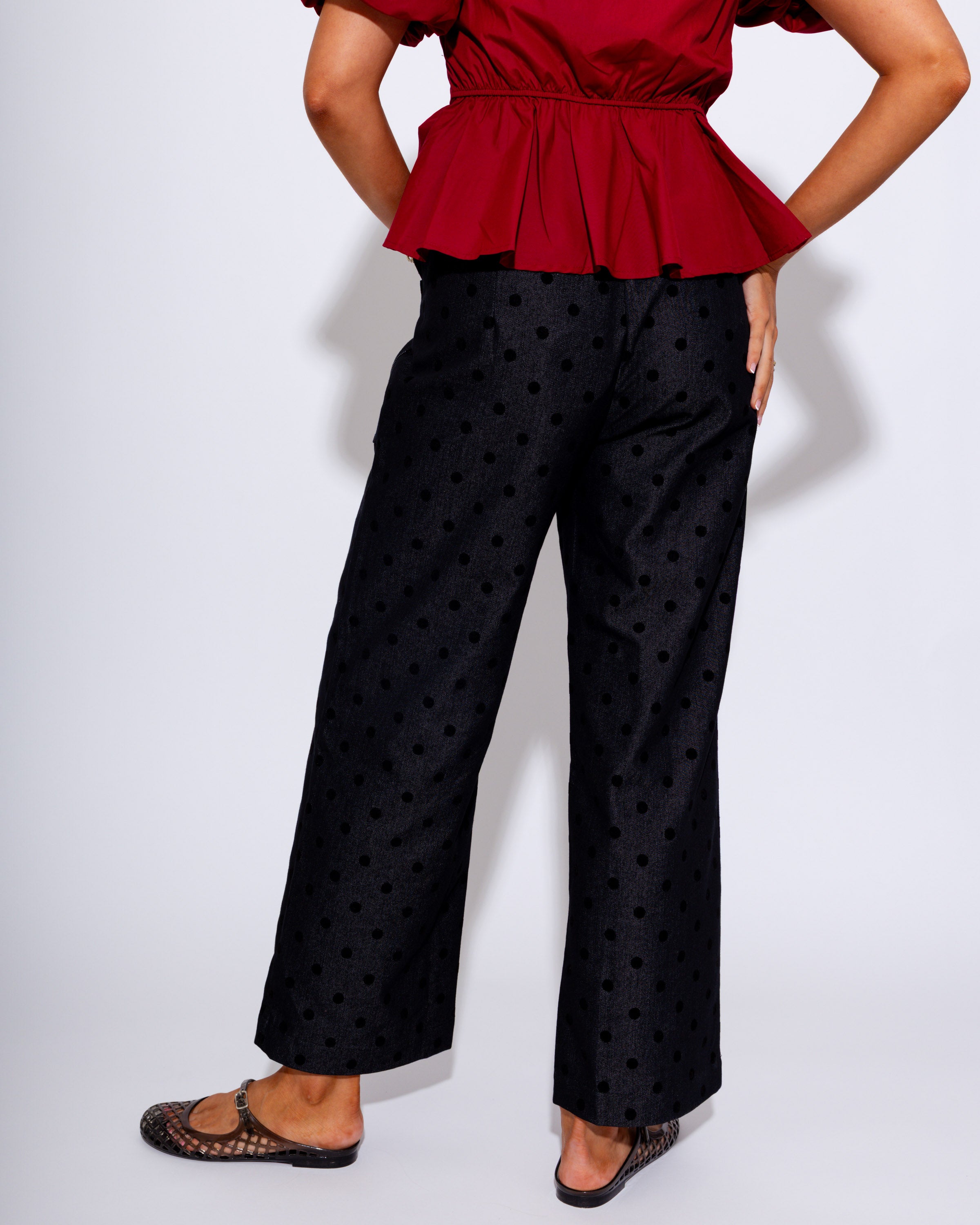 Classic Dot Wide-Leg Pants
