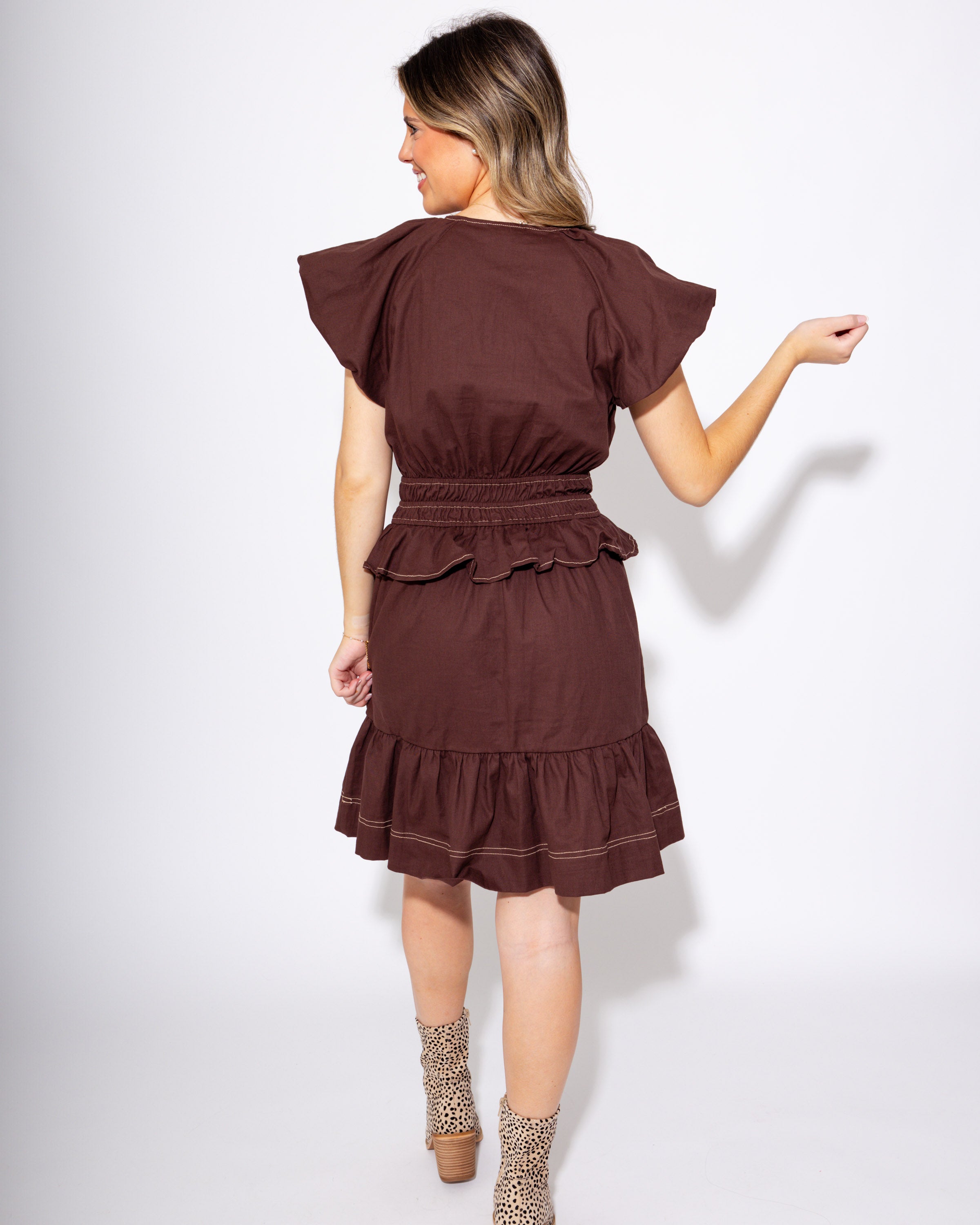 Cinched & Sweet Ruffle Dress