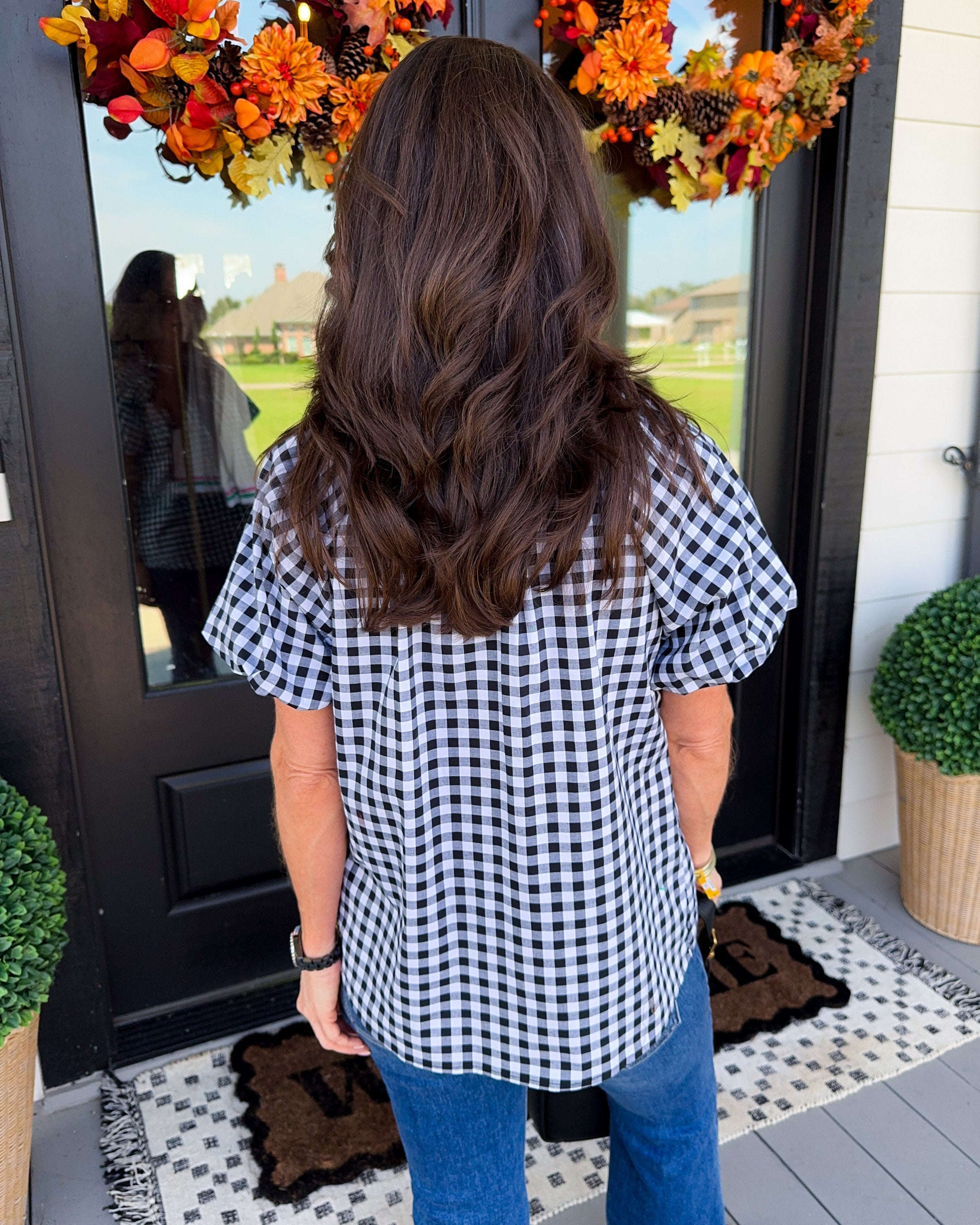 Classic Gingham Bow Tie Top
