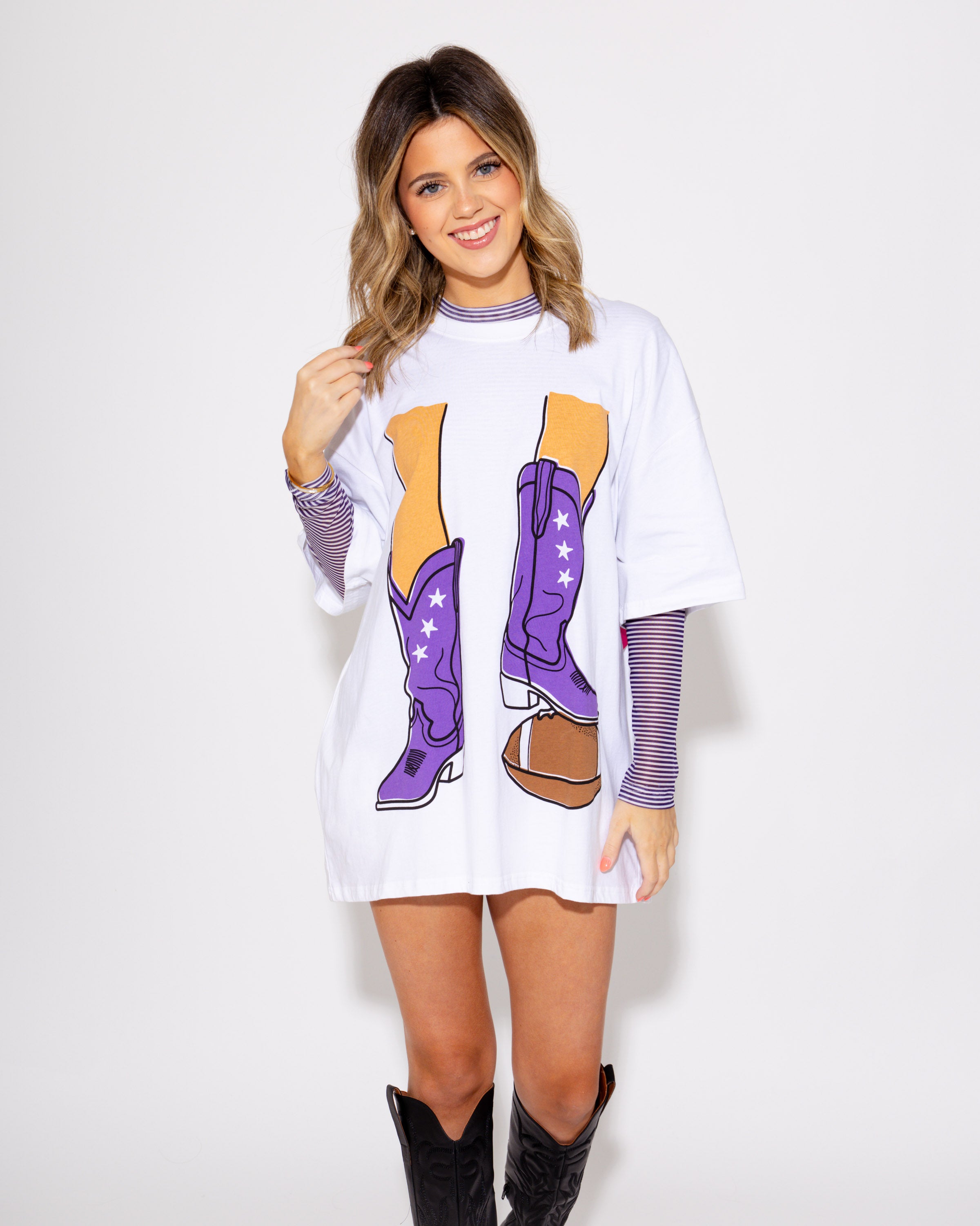 Football Purple Boots Tee