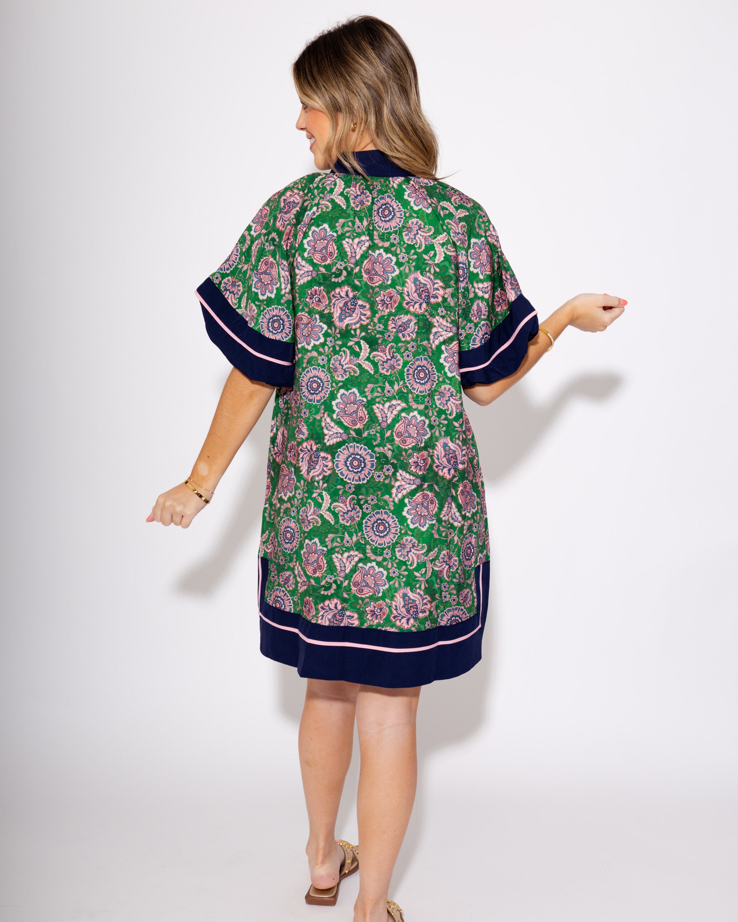 Paisley Petal High Neck Mini Dress