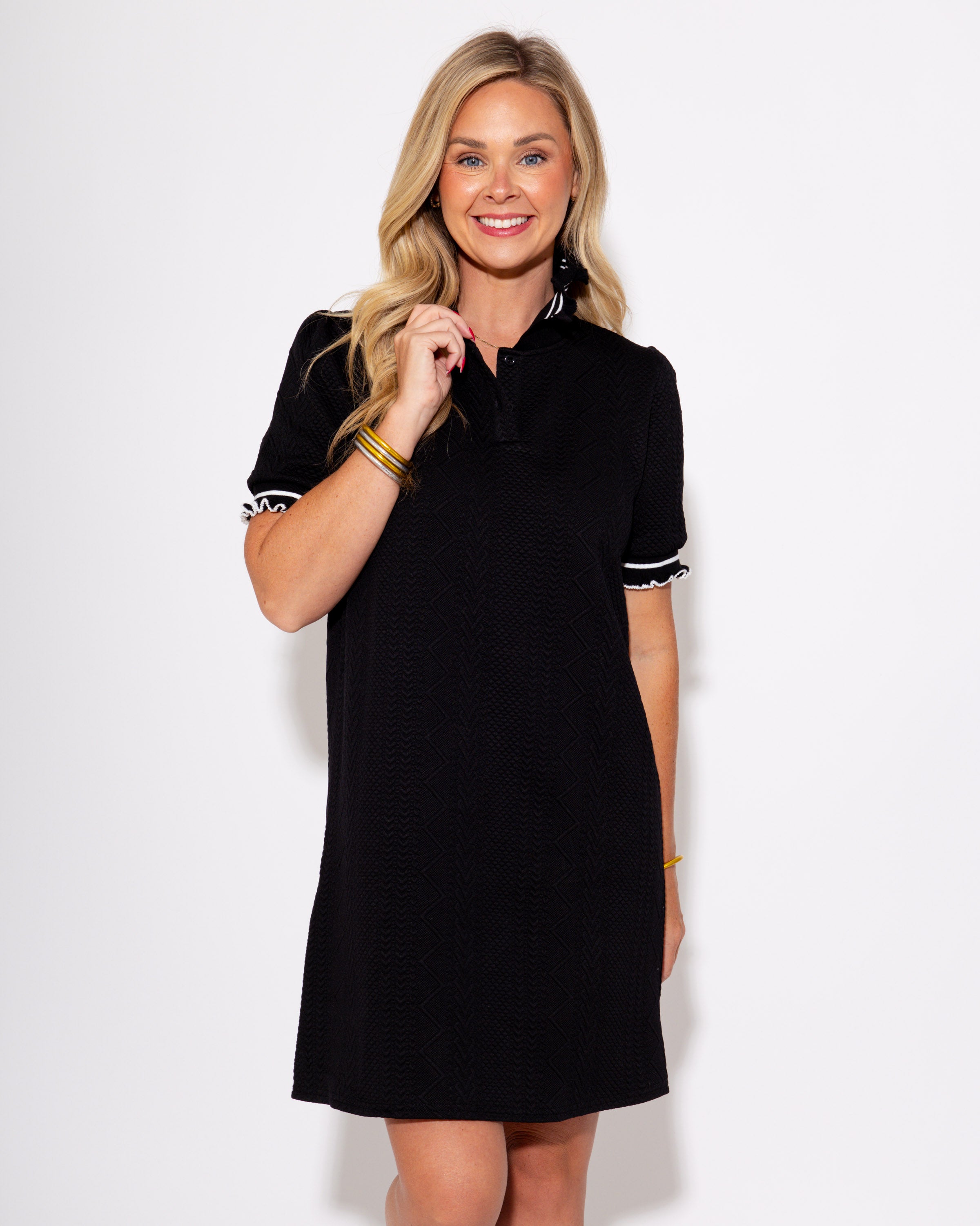 Collared Quilted Mini Dress