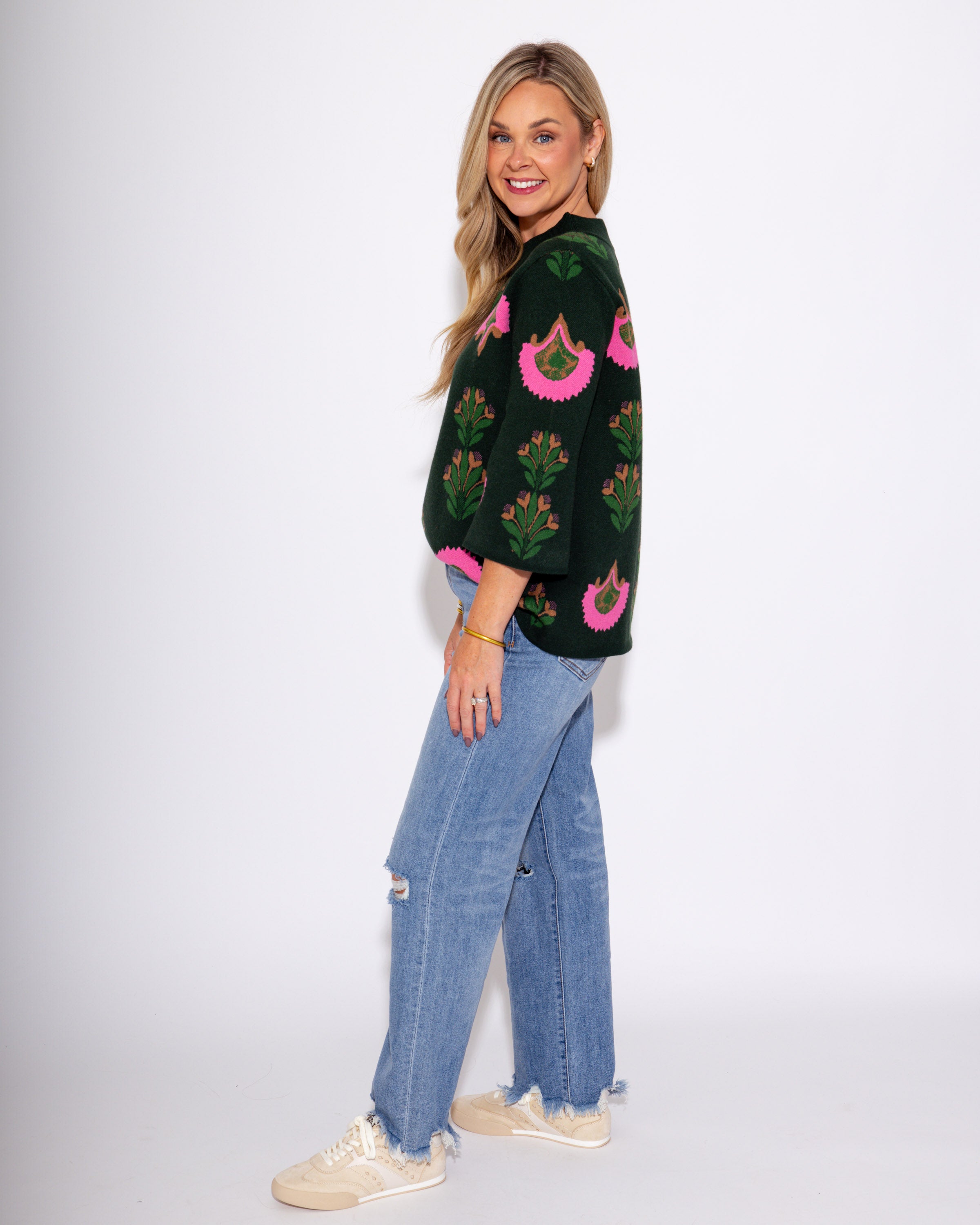 Garden Bloom 3/4 Sweater Top