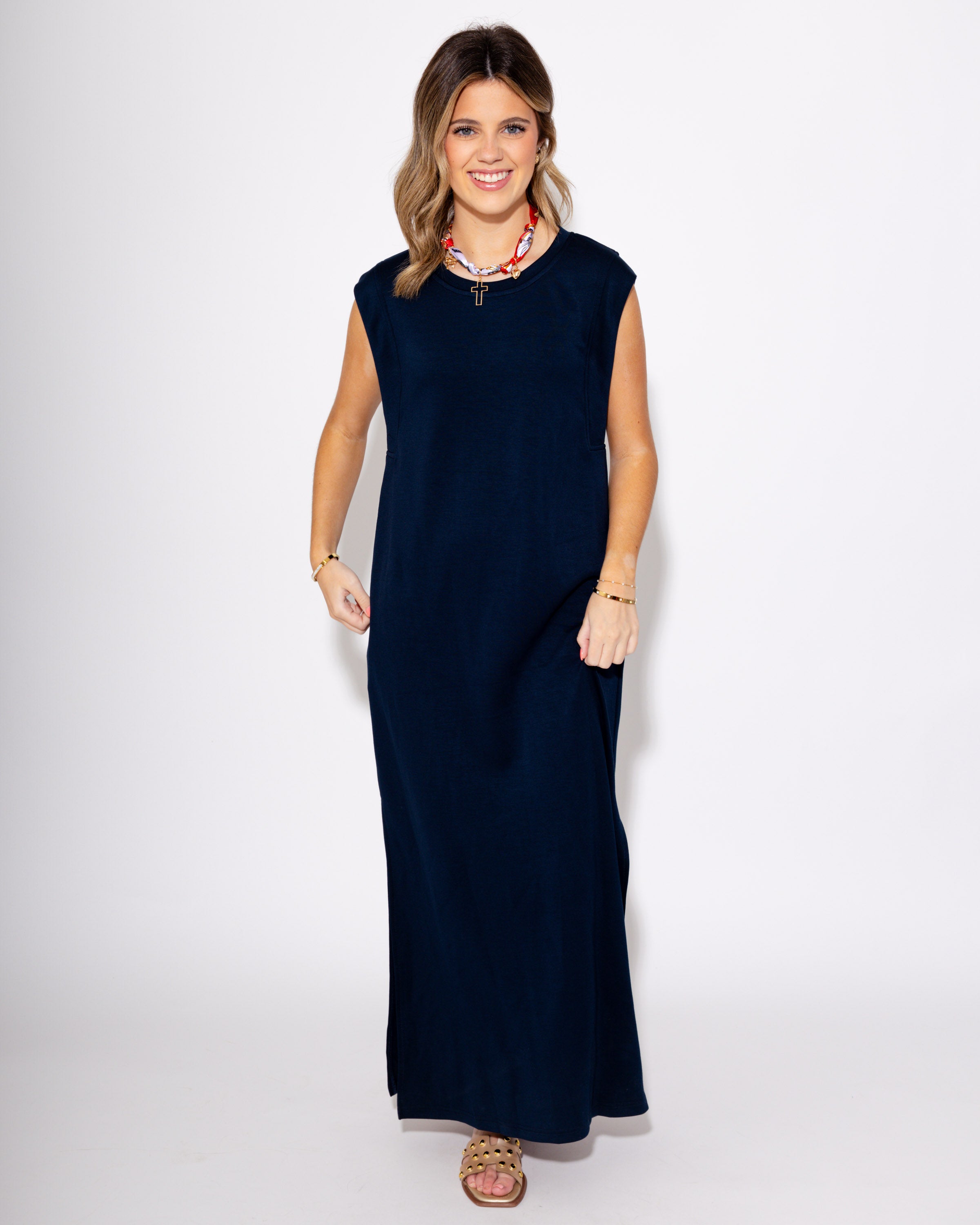 The Best Frame Midi Dress in Navy