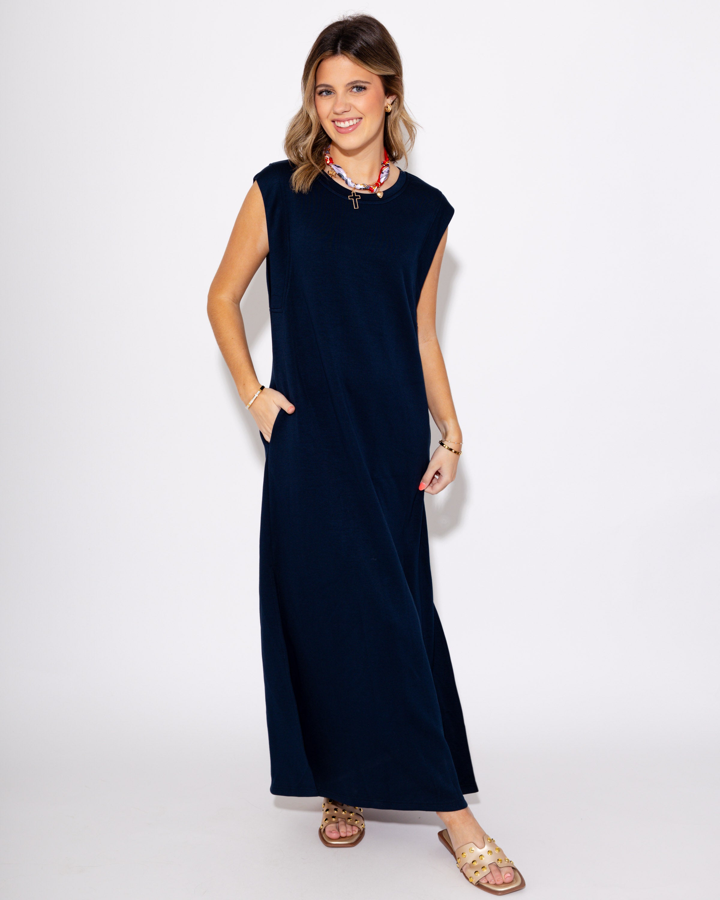 The Best Frame Midi Dress in Navy