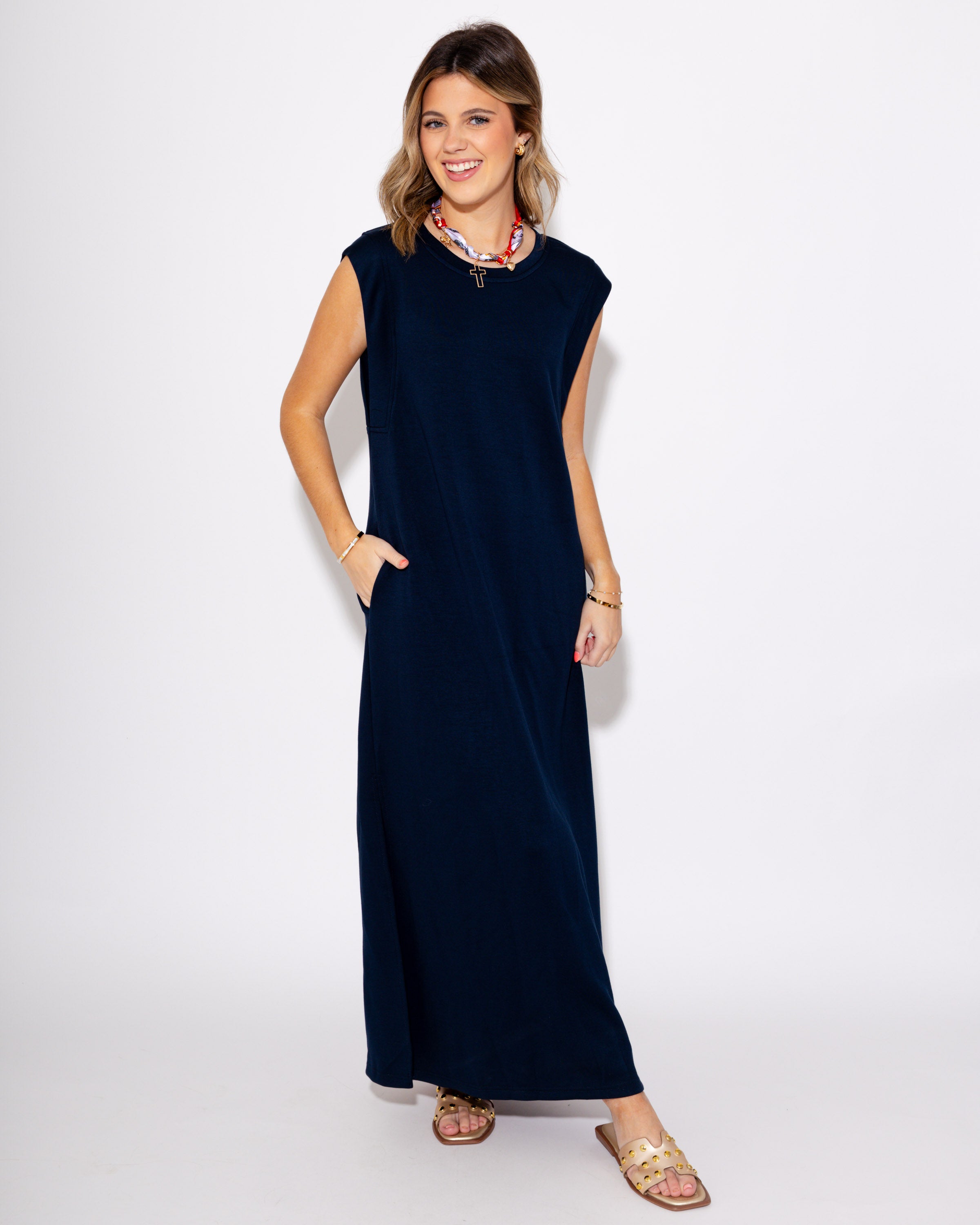 The Best Frame Midi Dress in Navy