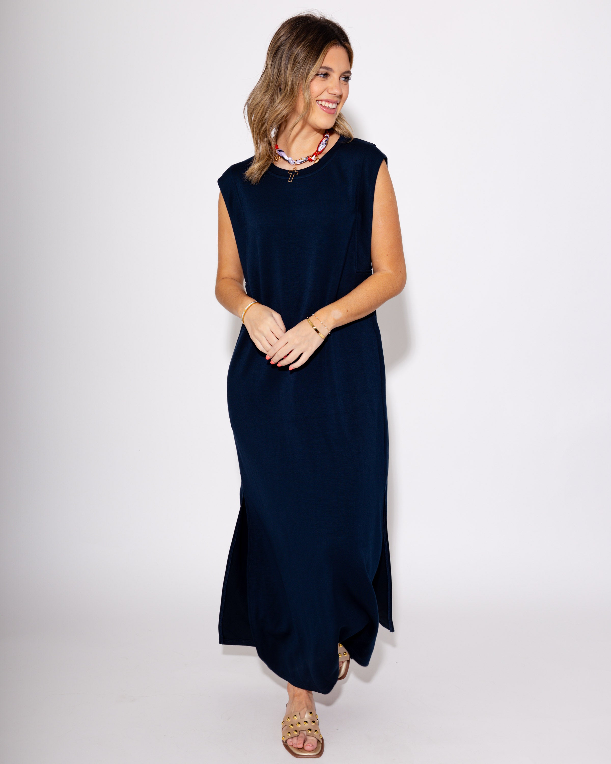 The Best Frame Midi Dress in Navy
