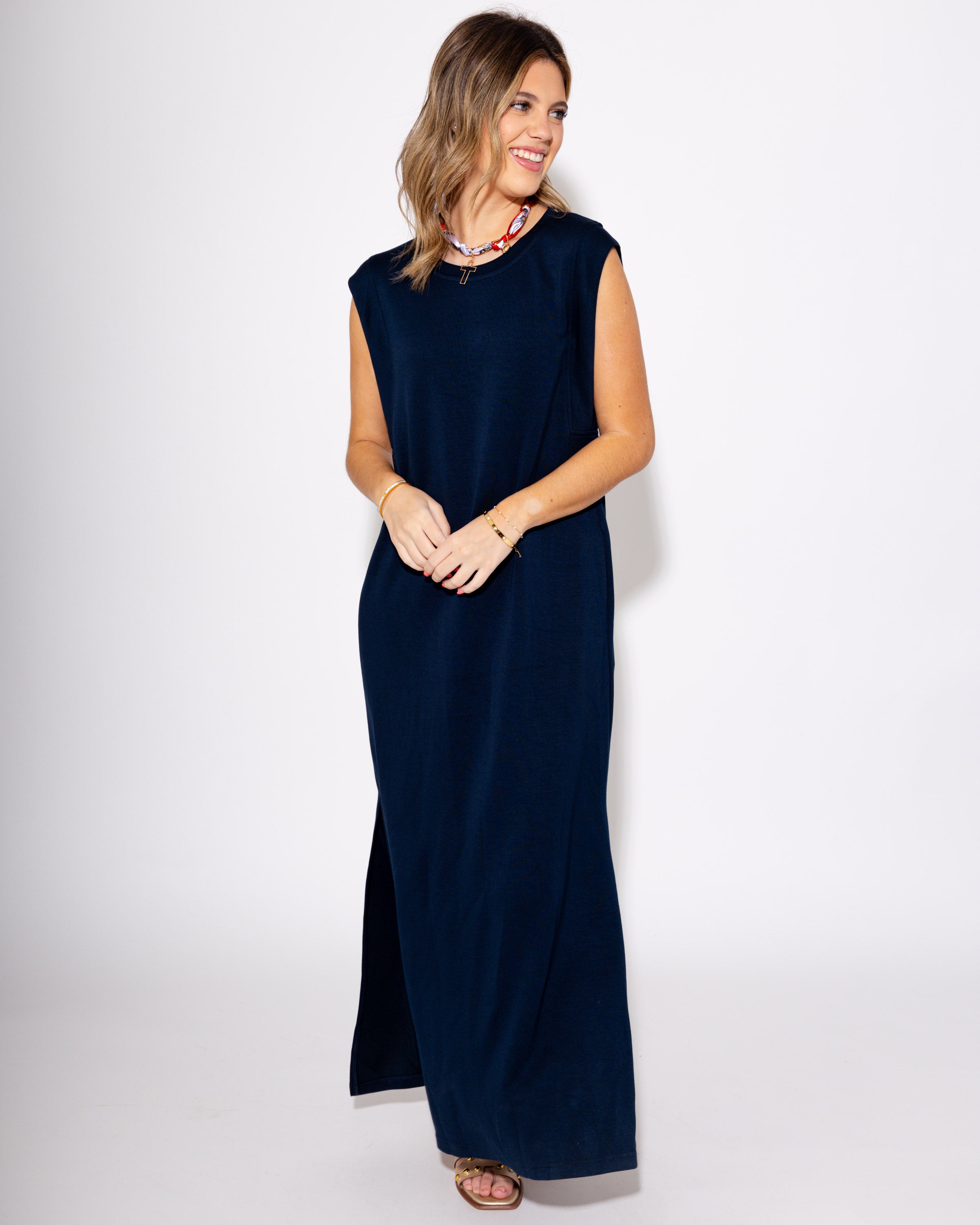 The Best Frame Midi Dress in Navy