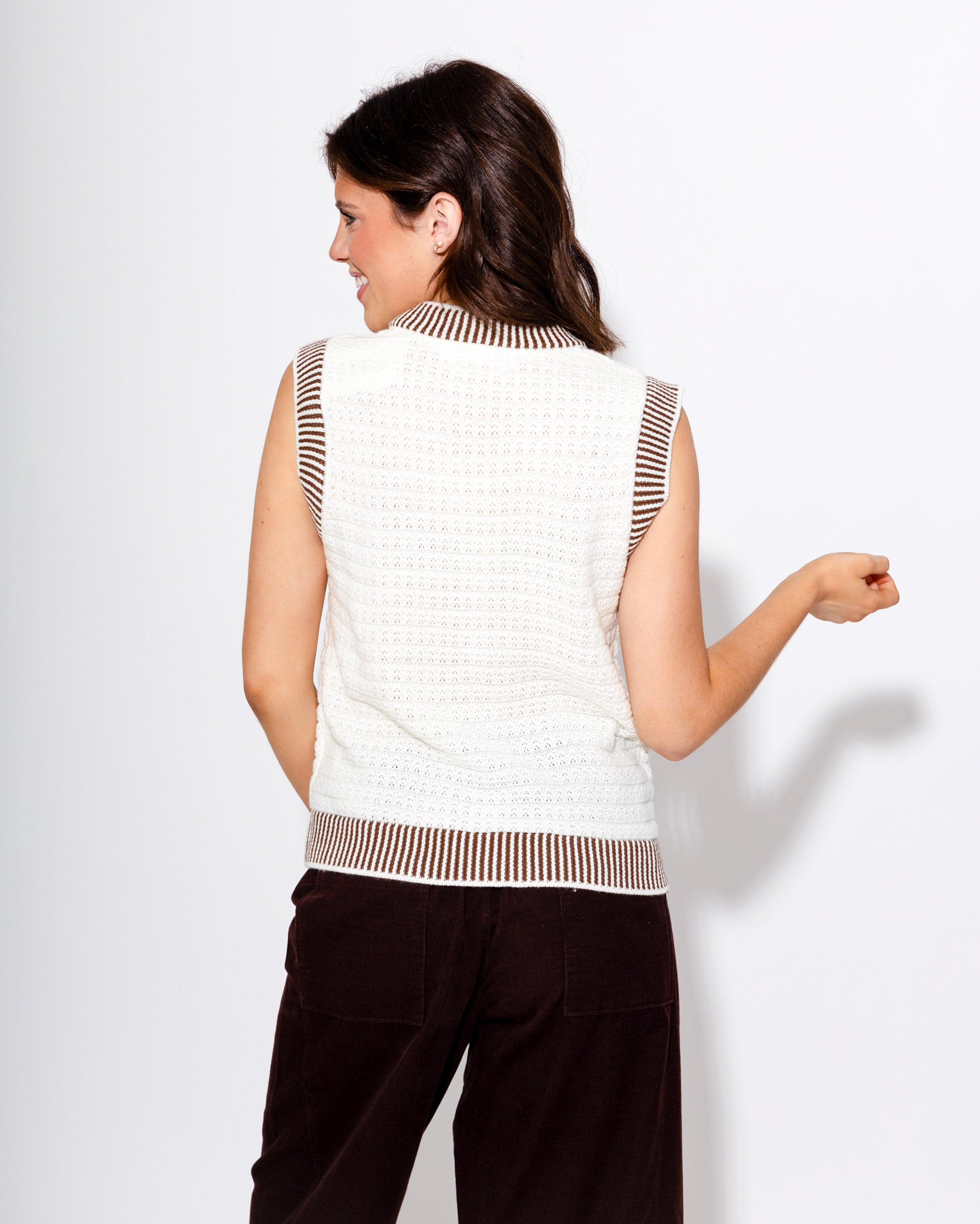 Textured Knit Sweater Vest