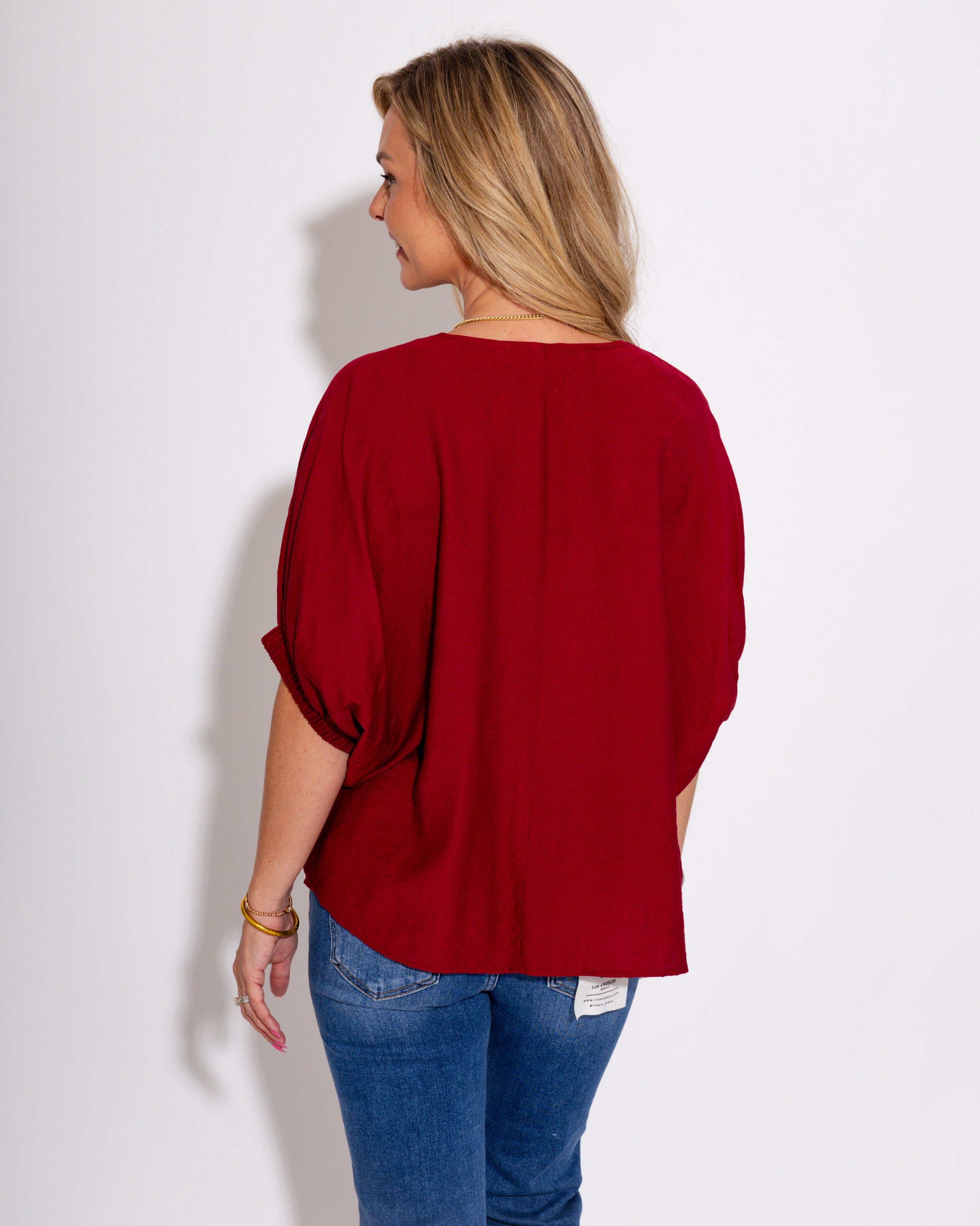 The Trenza Touch Top in Garnet