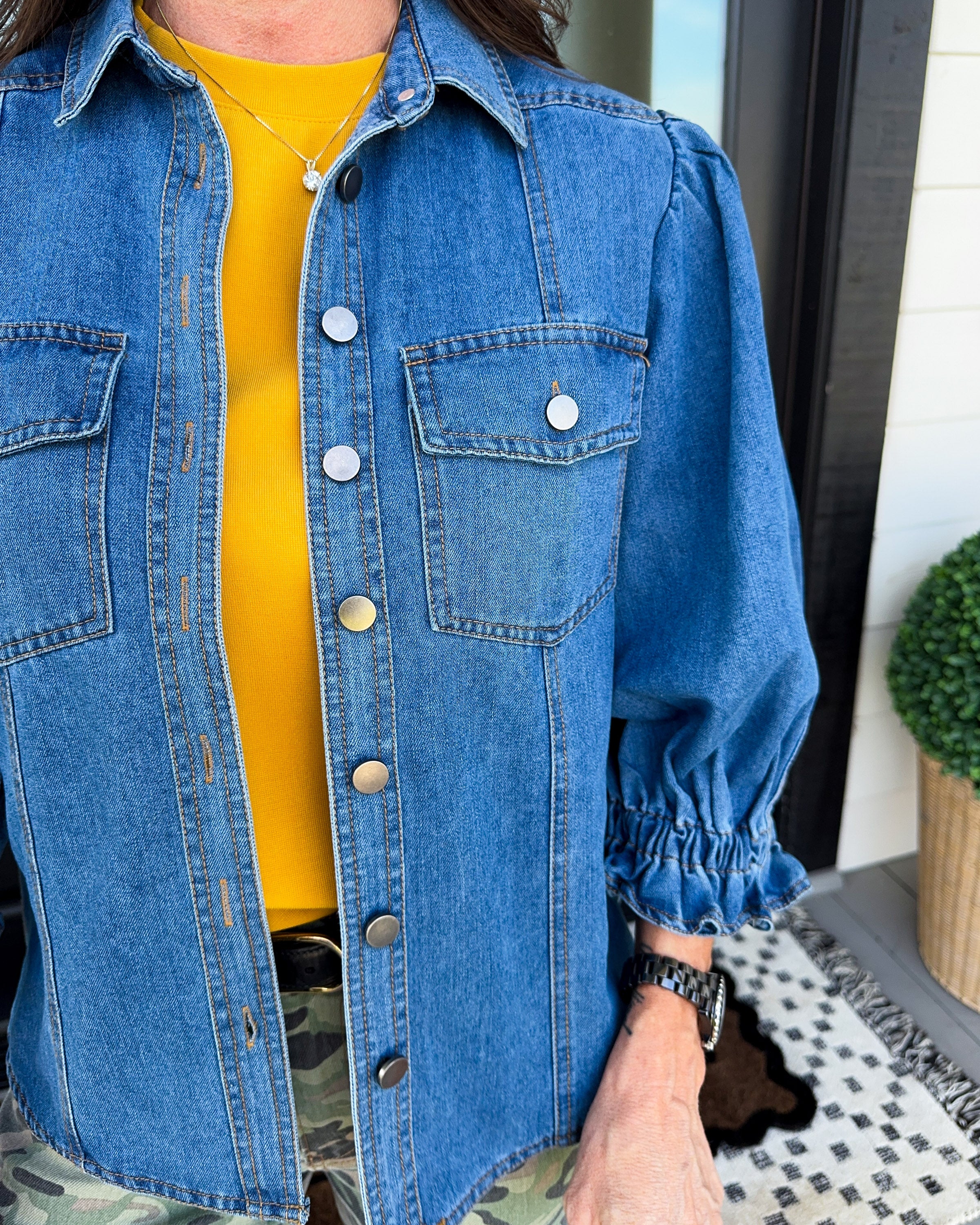 Half Sleeve Denim Jacket