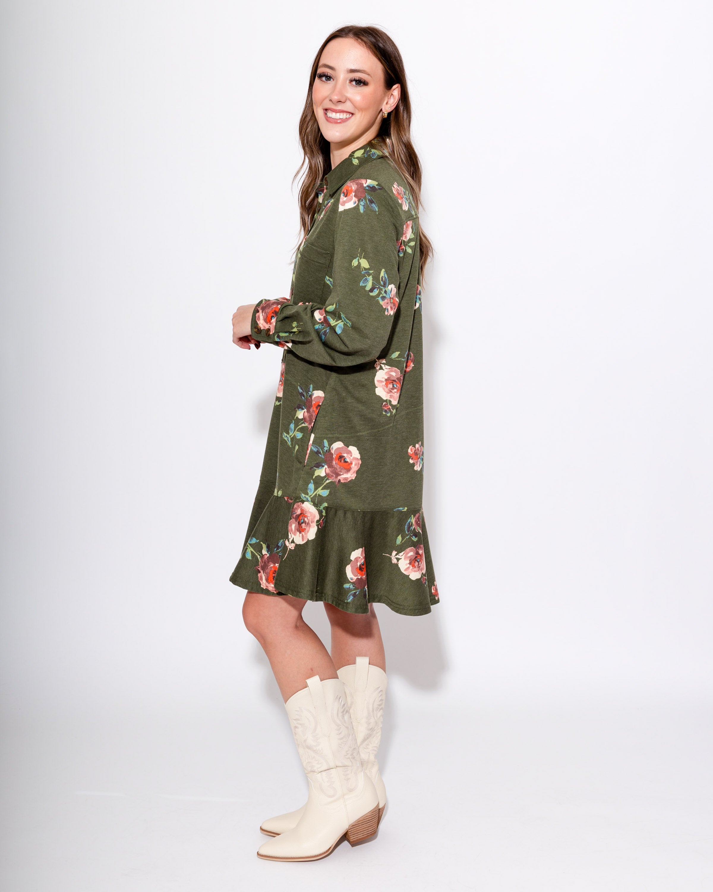Ivy Jane | Floral Knit Shirt Dress