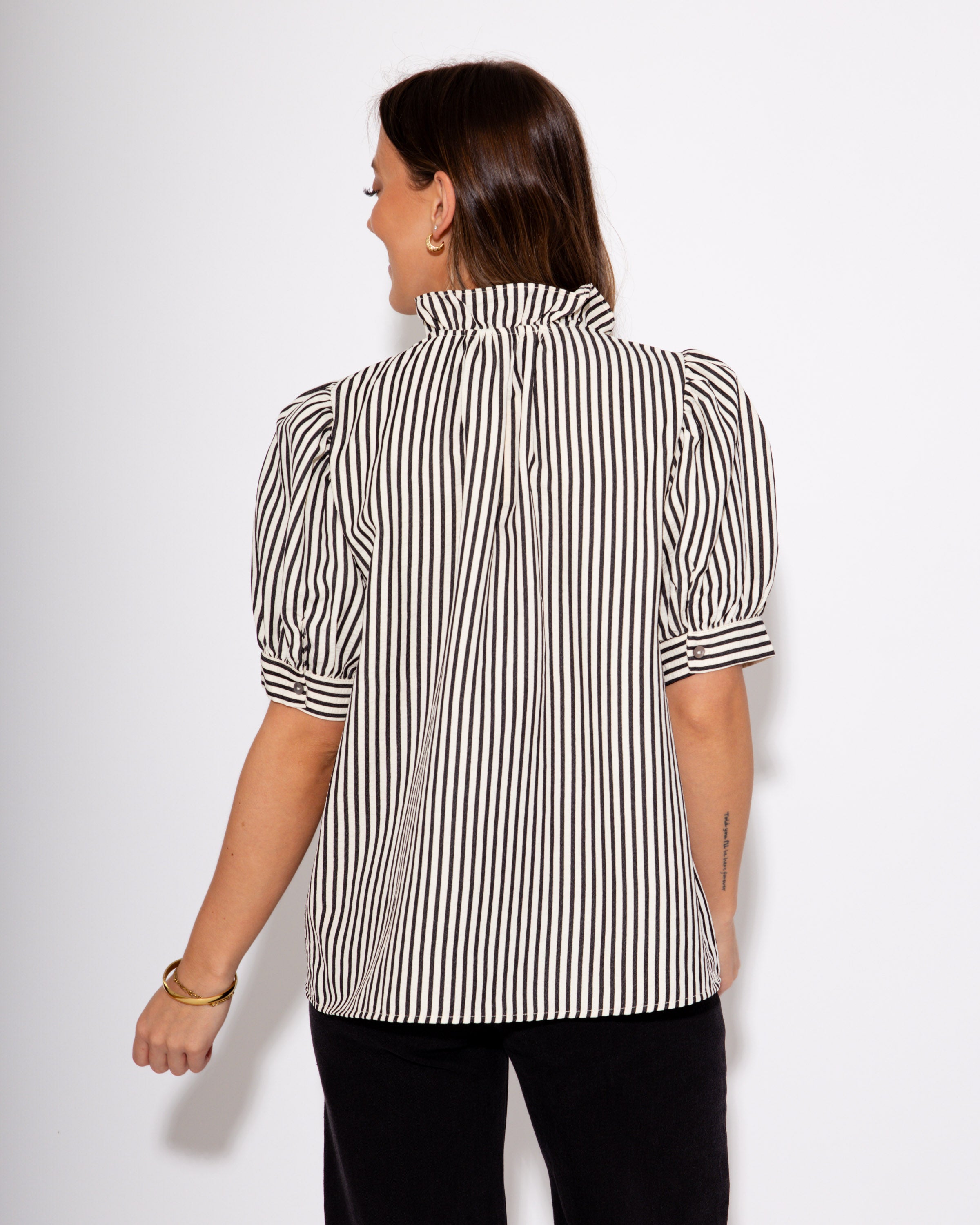 Timeless Stripe Puff Sleeve Top