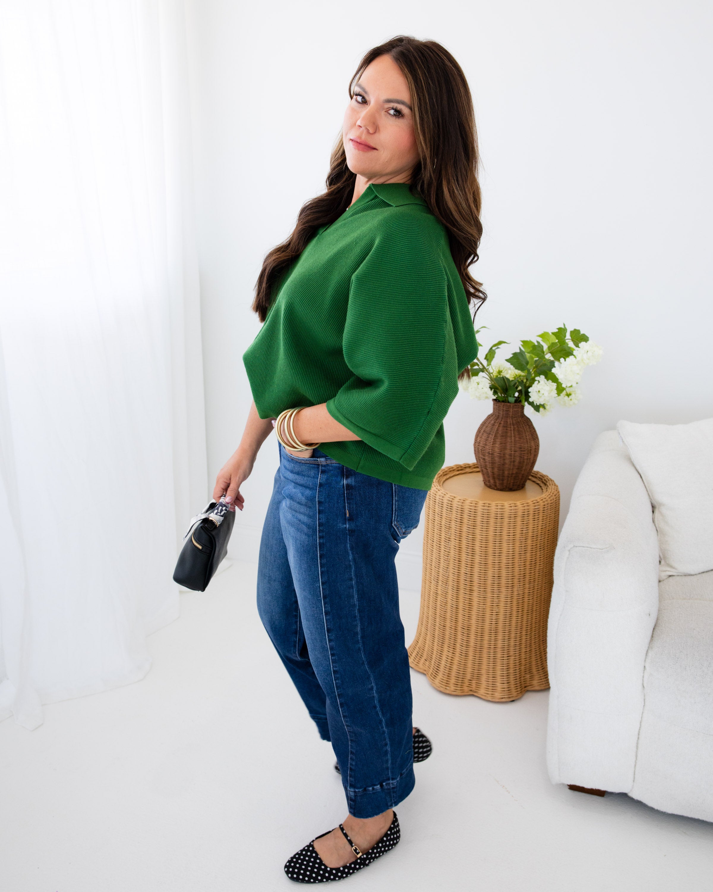 Easy Elegance Knit Top in Moss