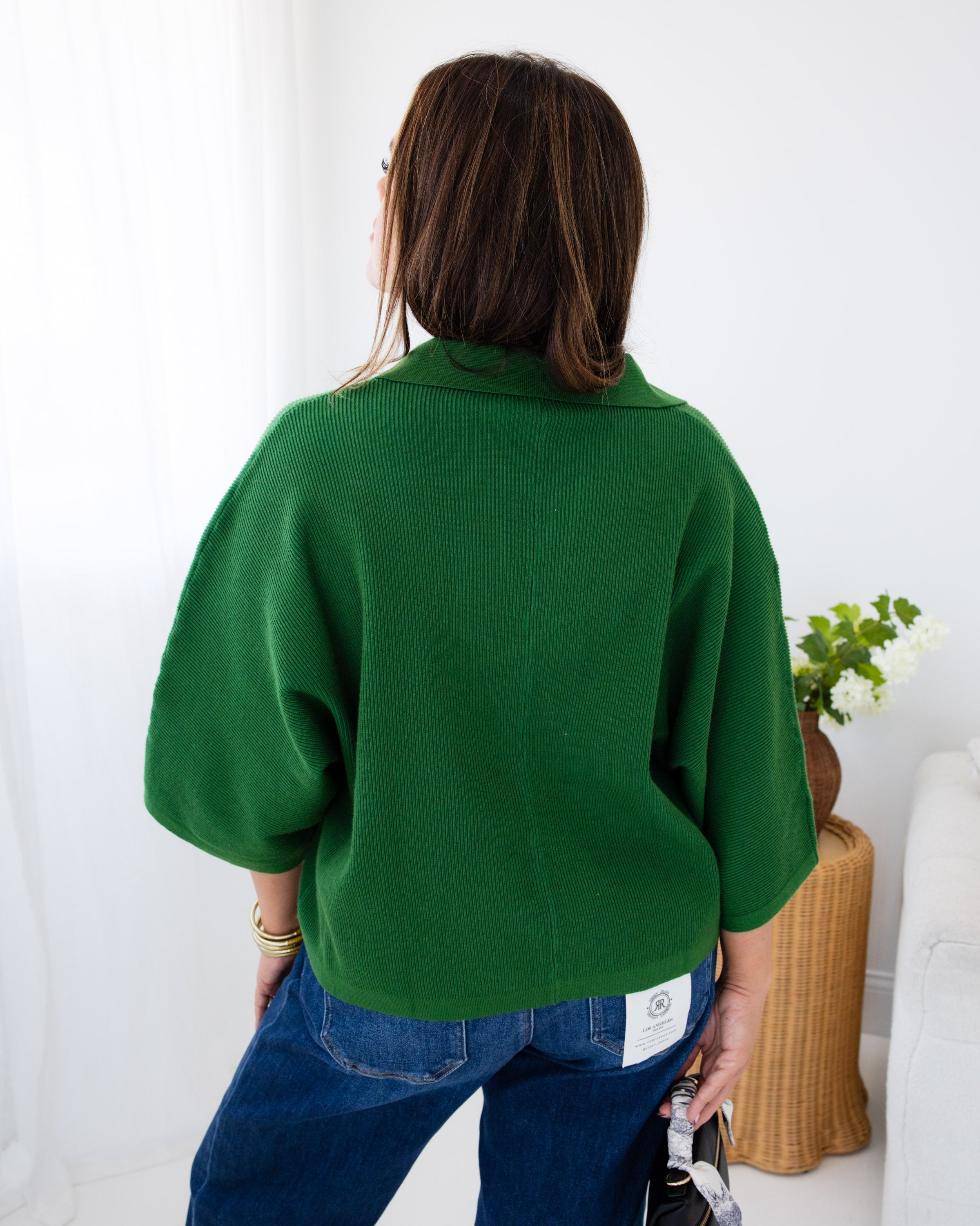 Easy Elegance Knit Top in Moss