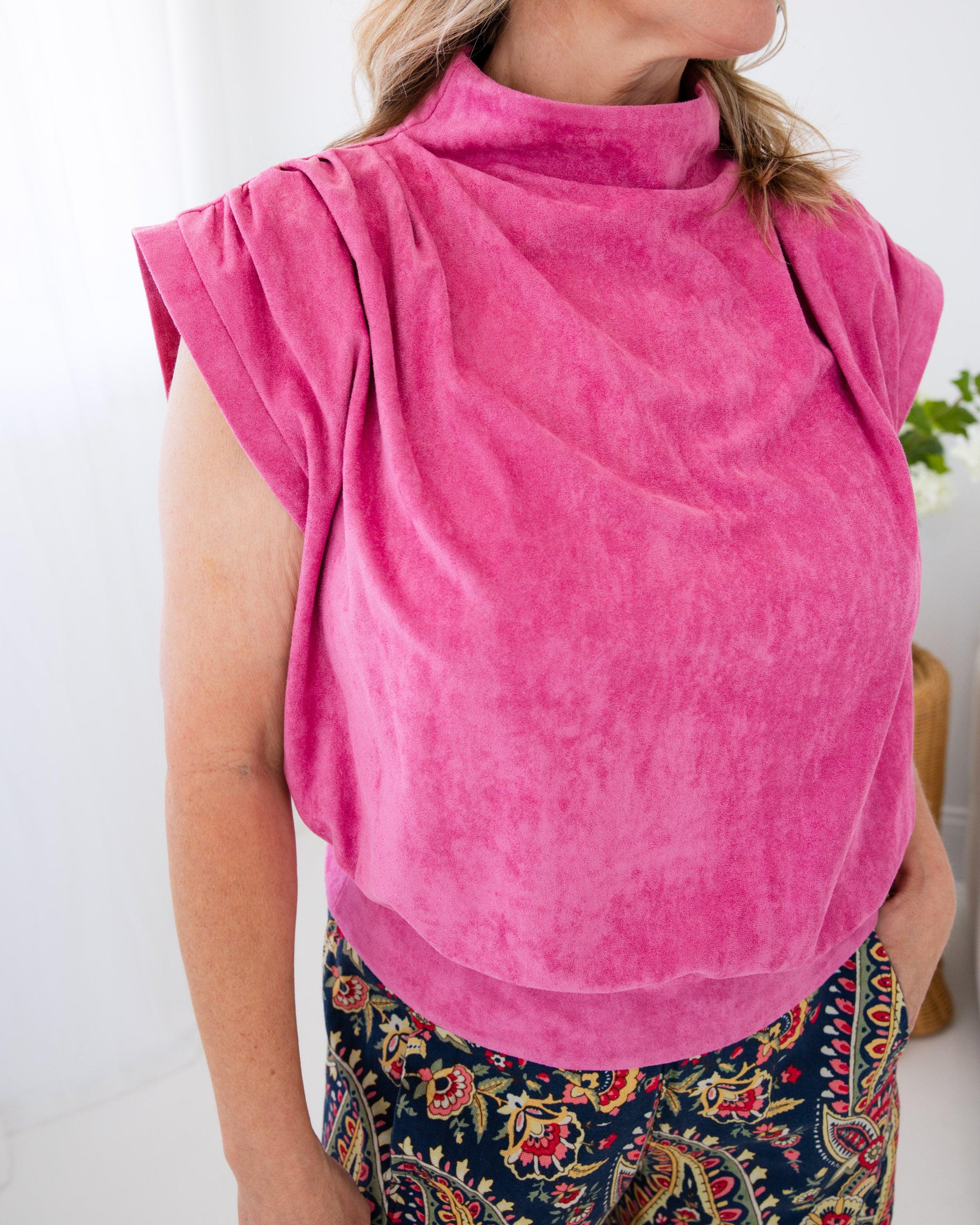 High Neck Sleeveless Top