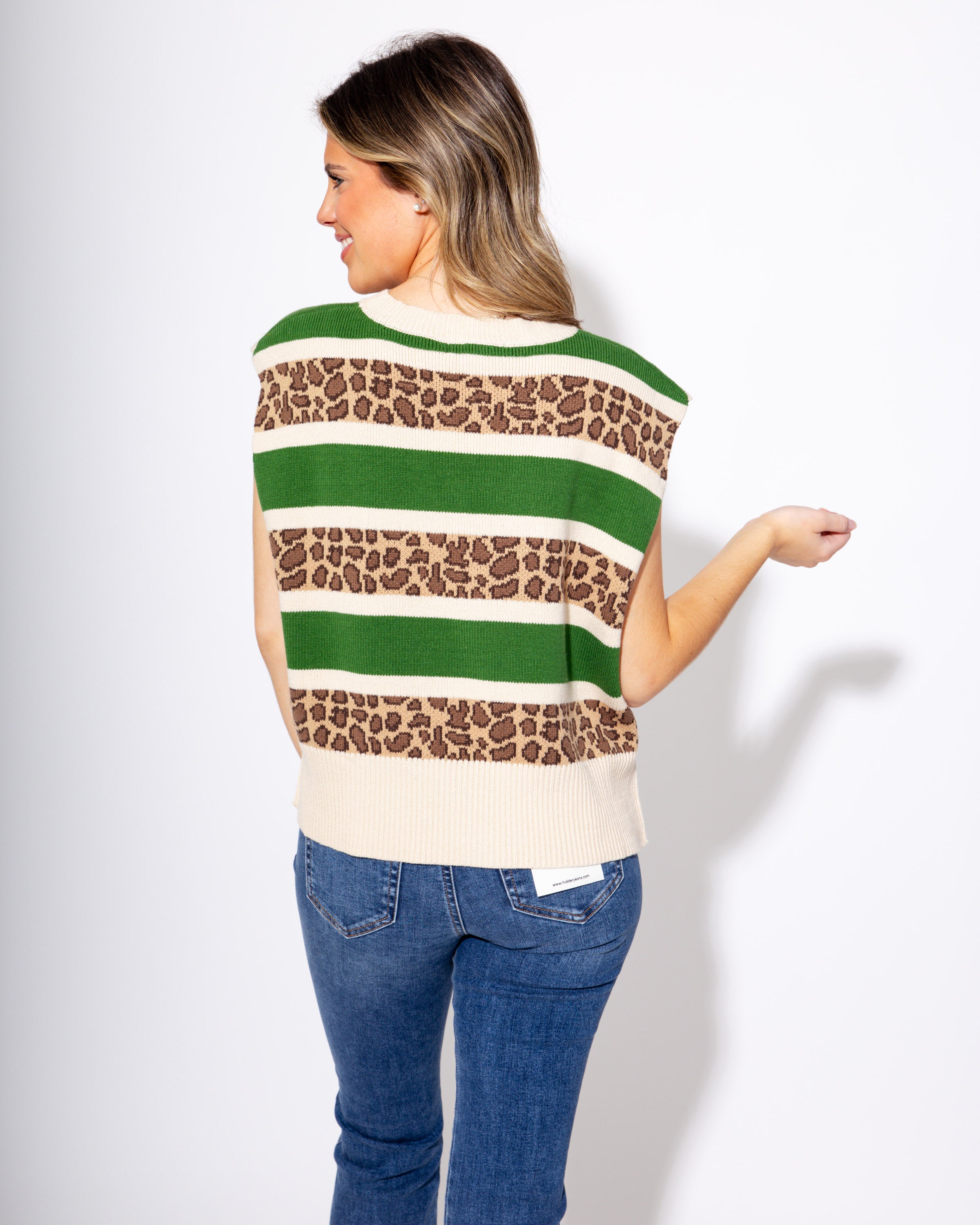 Wild Stripes Pullover in Fern