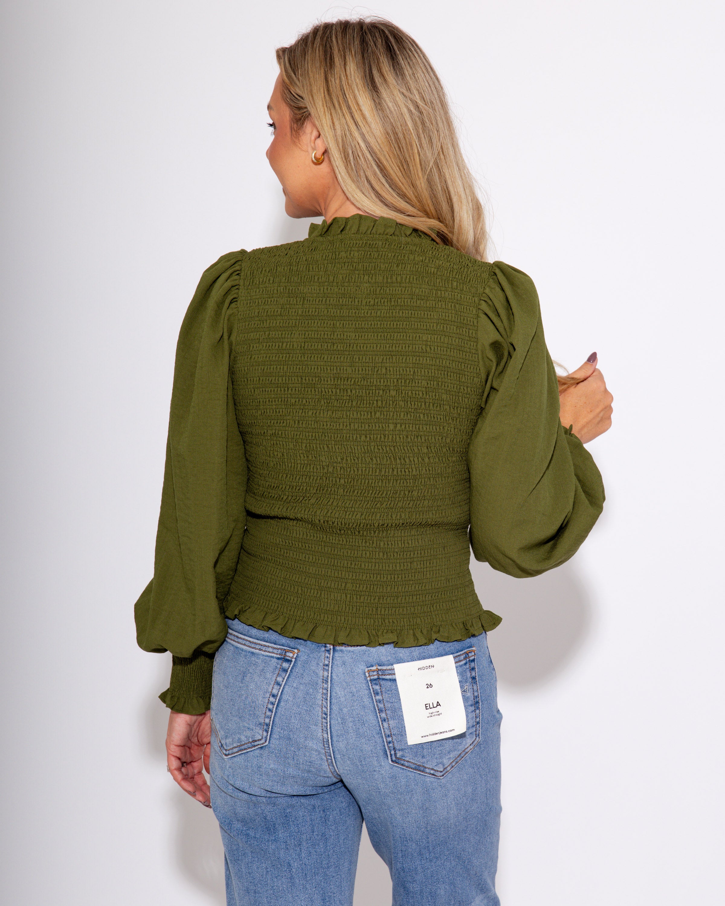 The Olive Charm Half-Zip Top