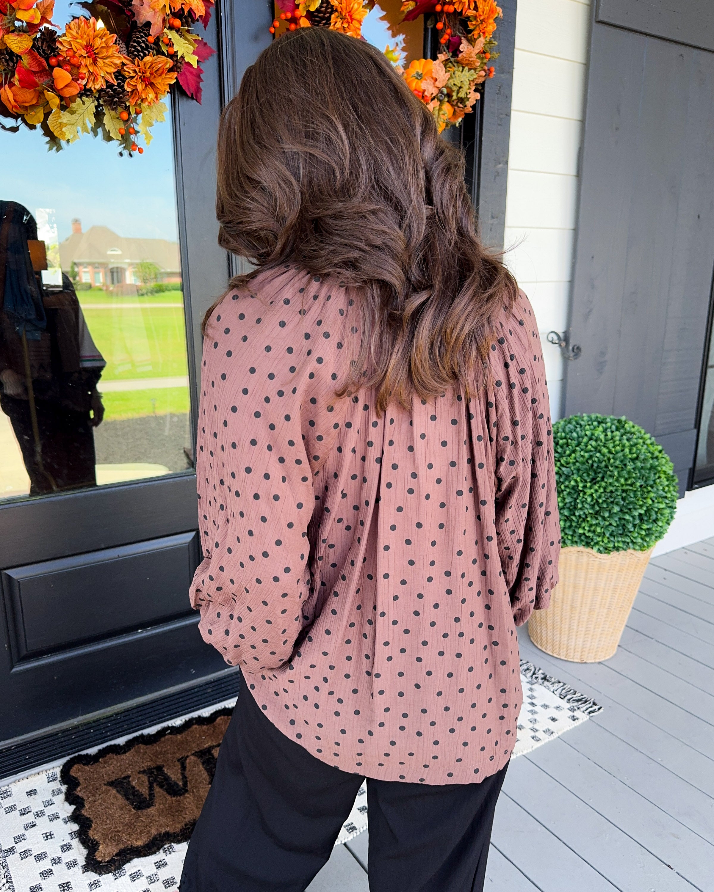 Polka Dot Charm Top in Chocolate