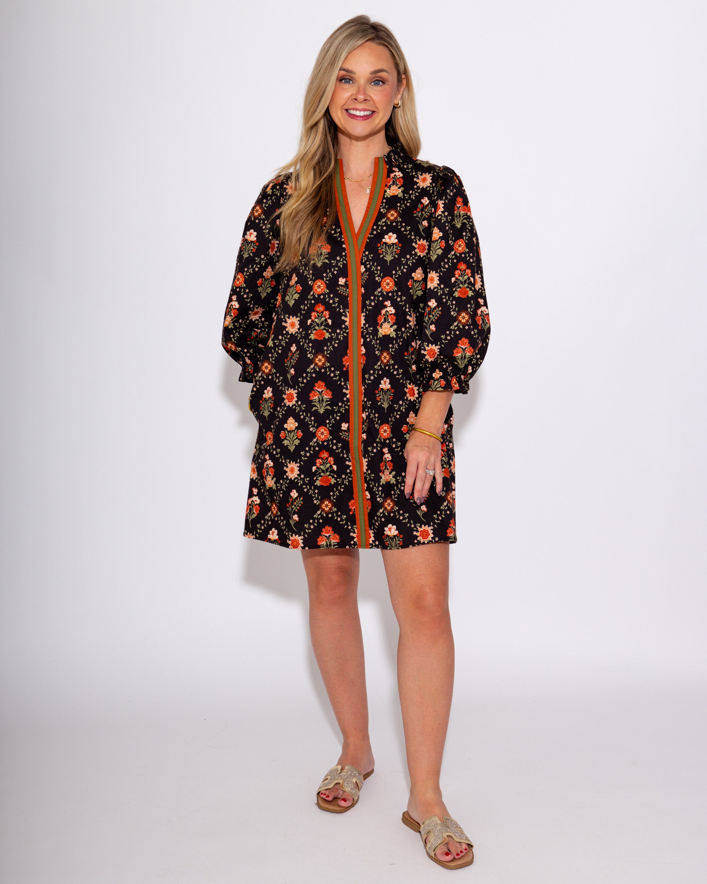 Peach Blossom Puff Sleeve Mini