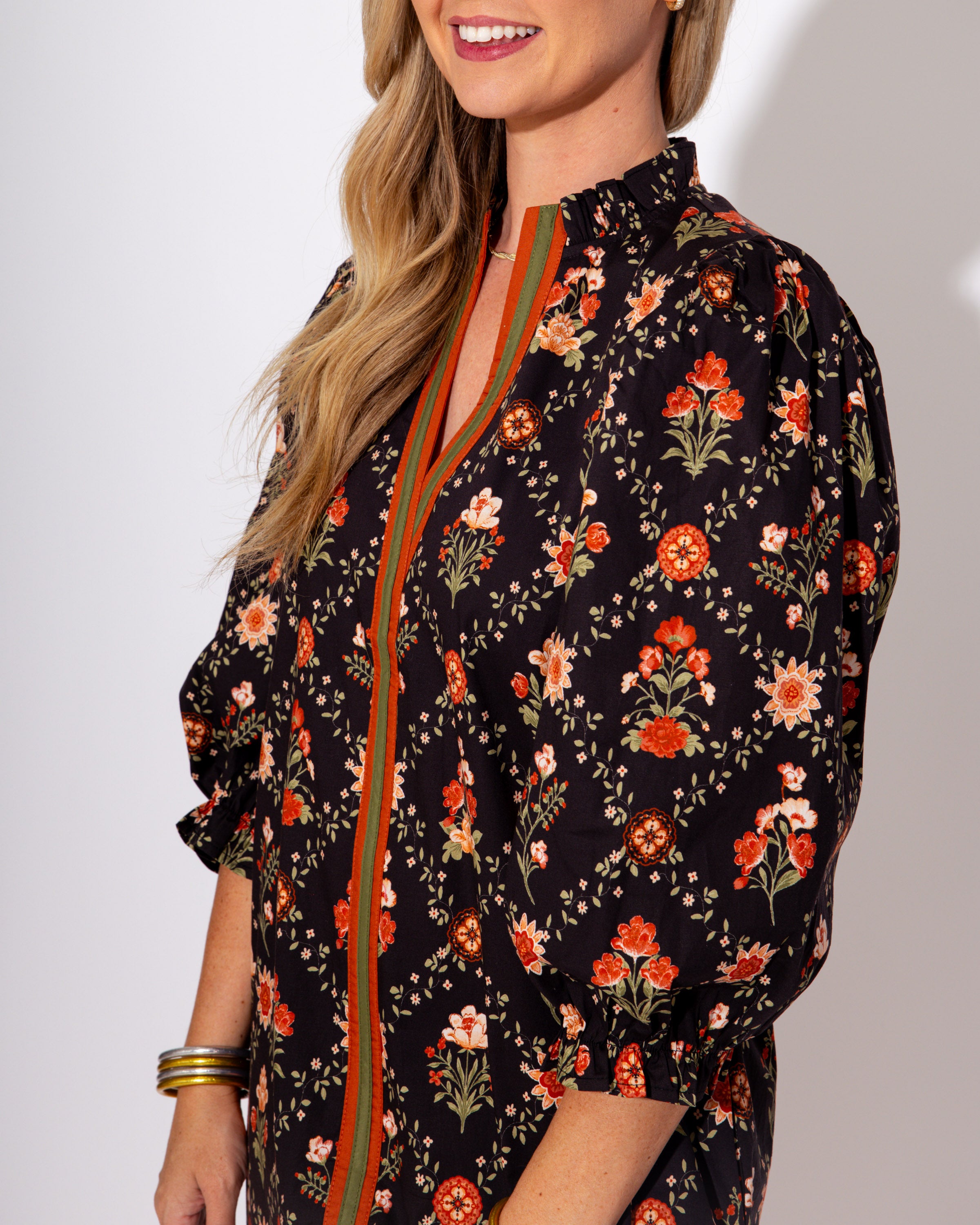 Peach Blossom Puff Sleeve Mini