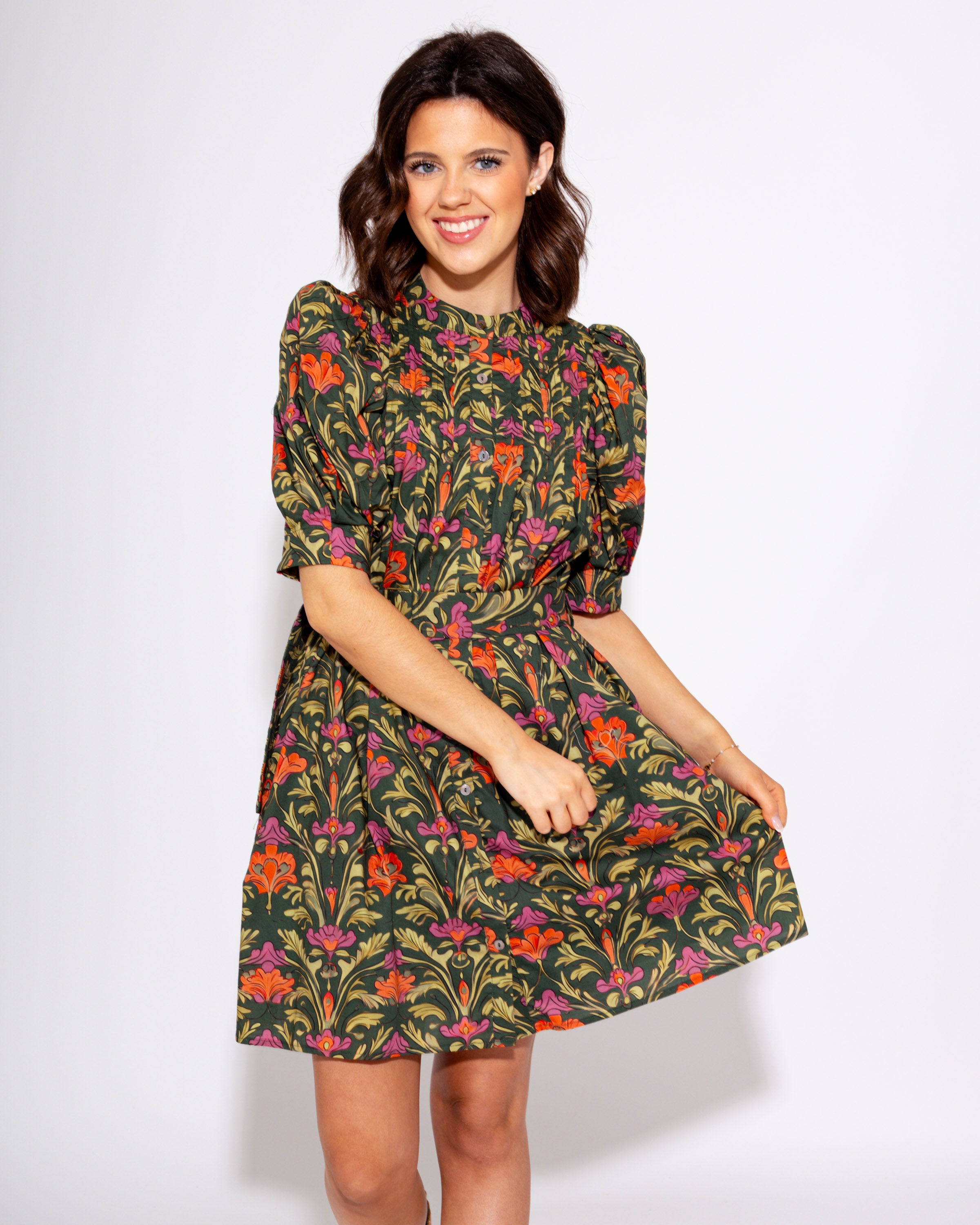 Bright Botanicals Pintuck Mini