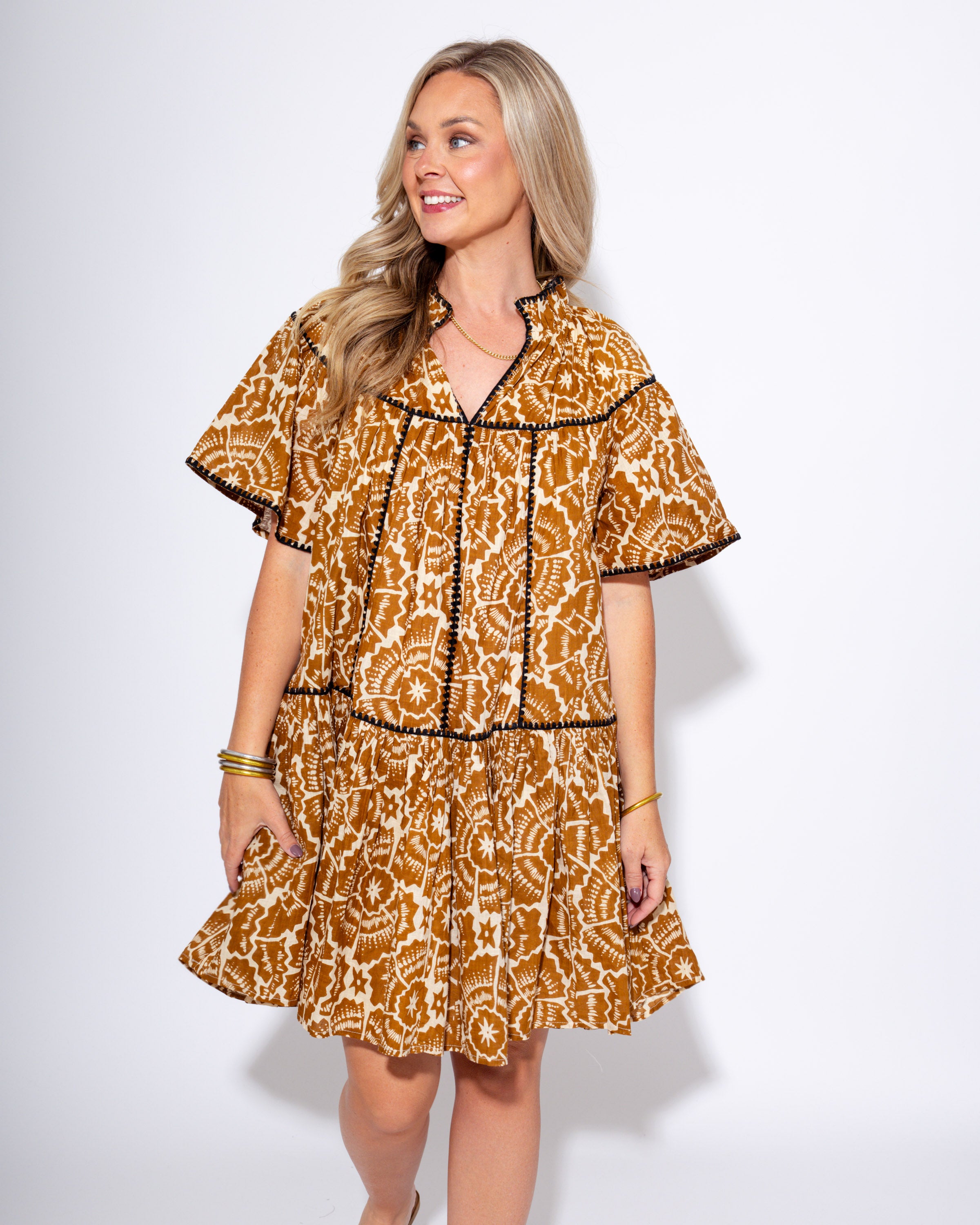 Ivy Jane I Shell Stitched Trim Dress