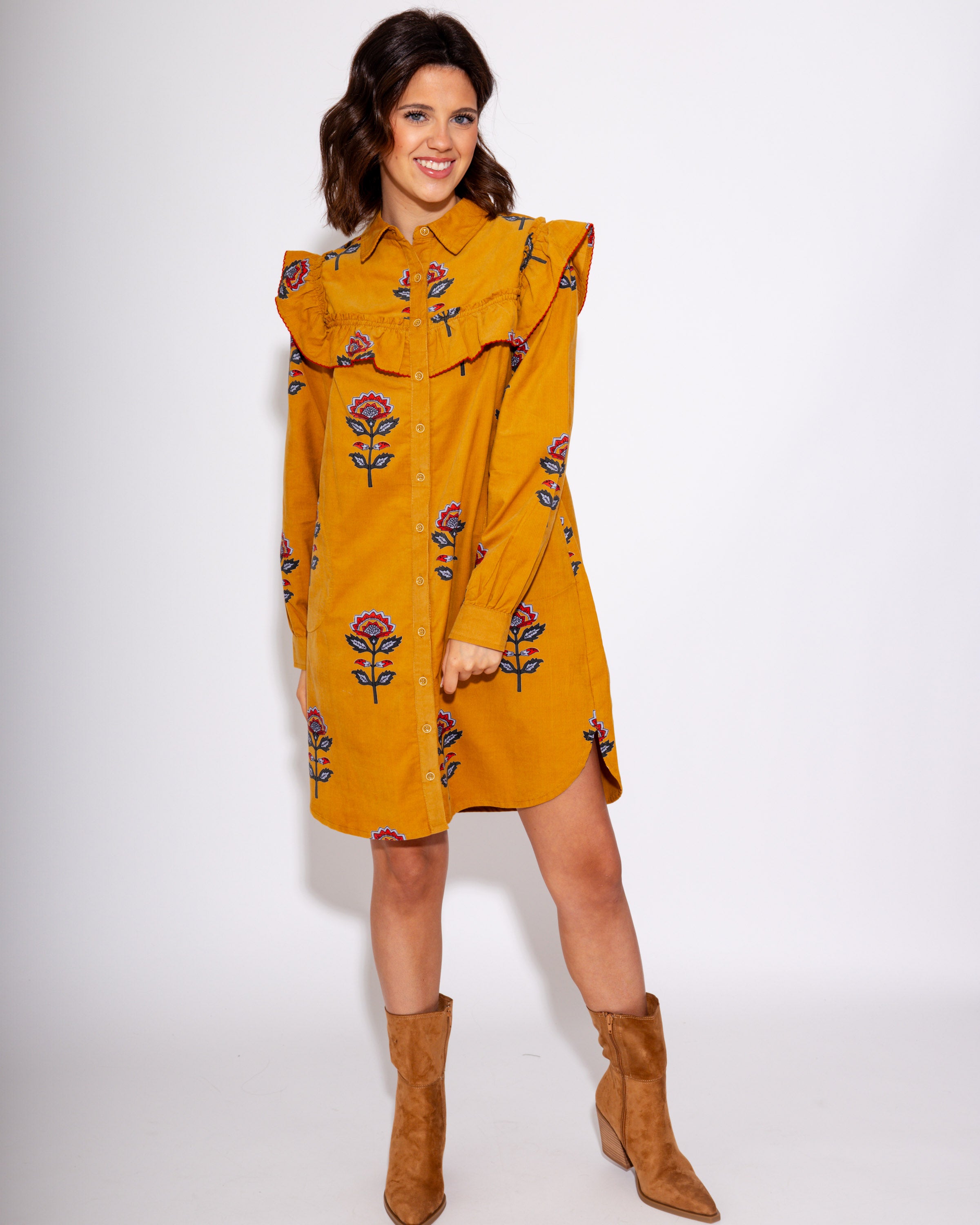 Ivy Jane | Ruffled Yoke Shirt Dress